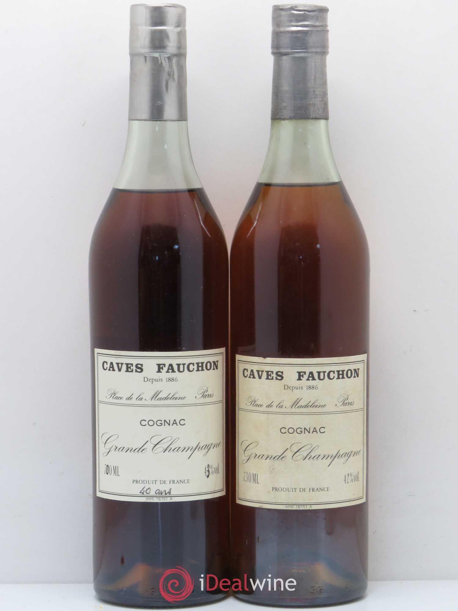 Cognac Grande Champagne Cave Fauchon - Posten von 2 Flaschen - 0