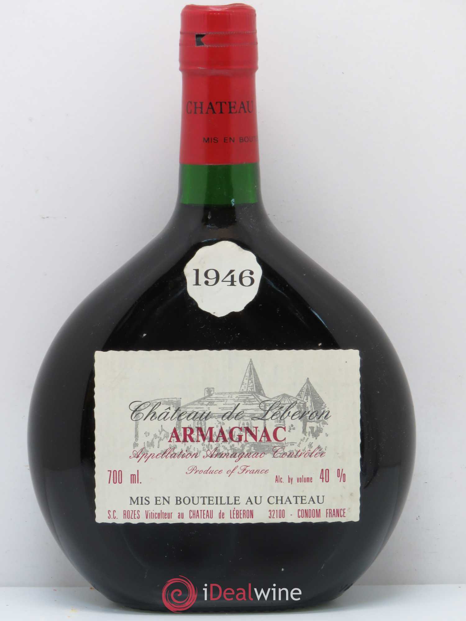 Armagnac Château de Léberon Rozès 1946 - Posten von 1 Flasche - 0