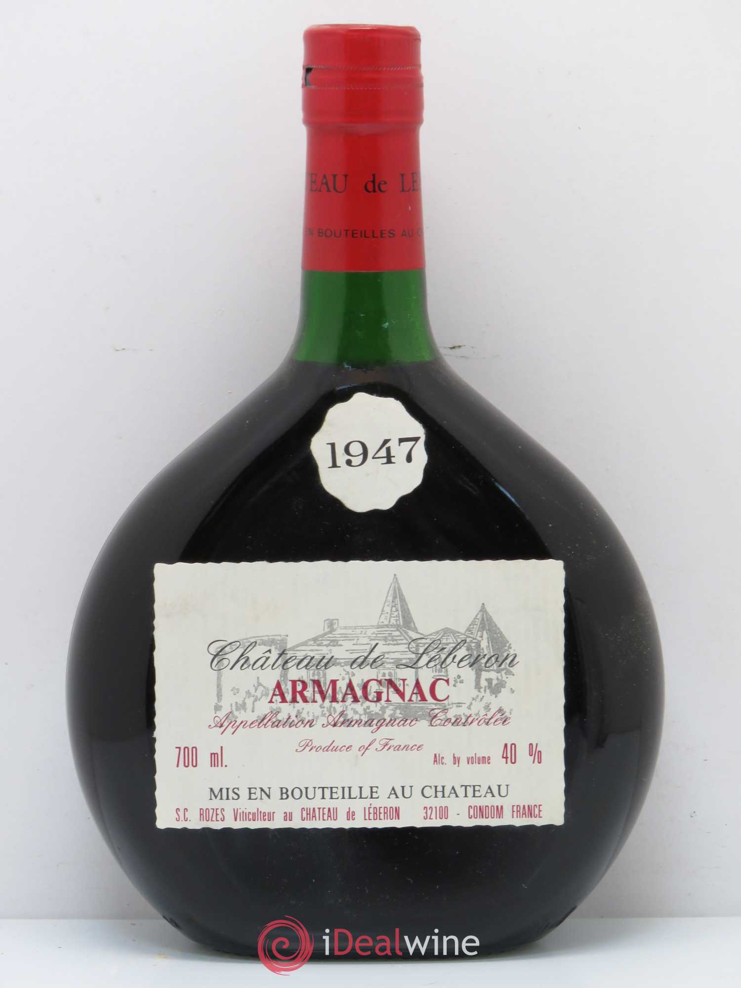 Armagnac Château de Léberon Rozès 1947 - Posten von 1 Flasche - 0