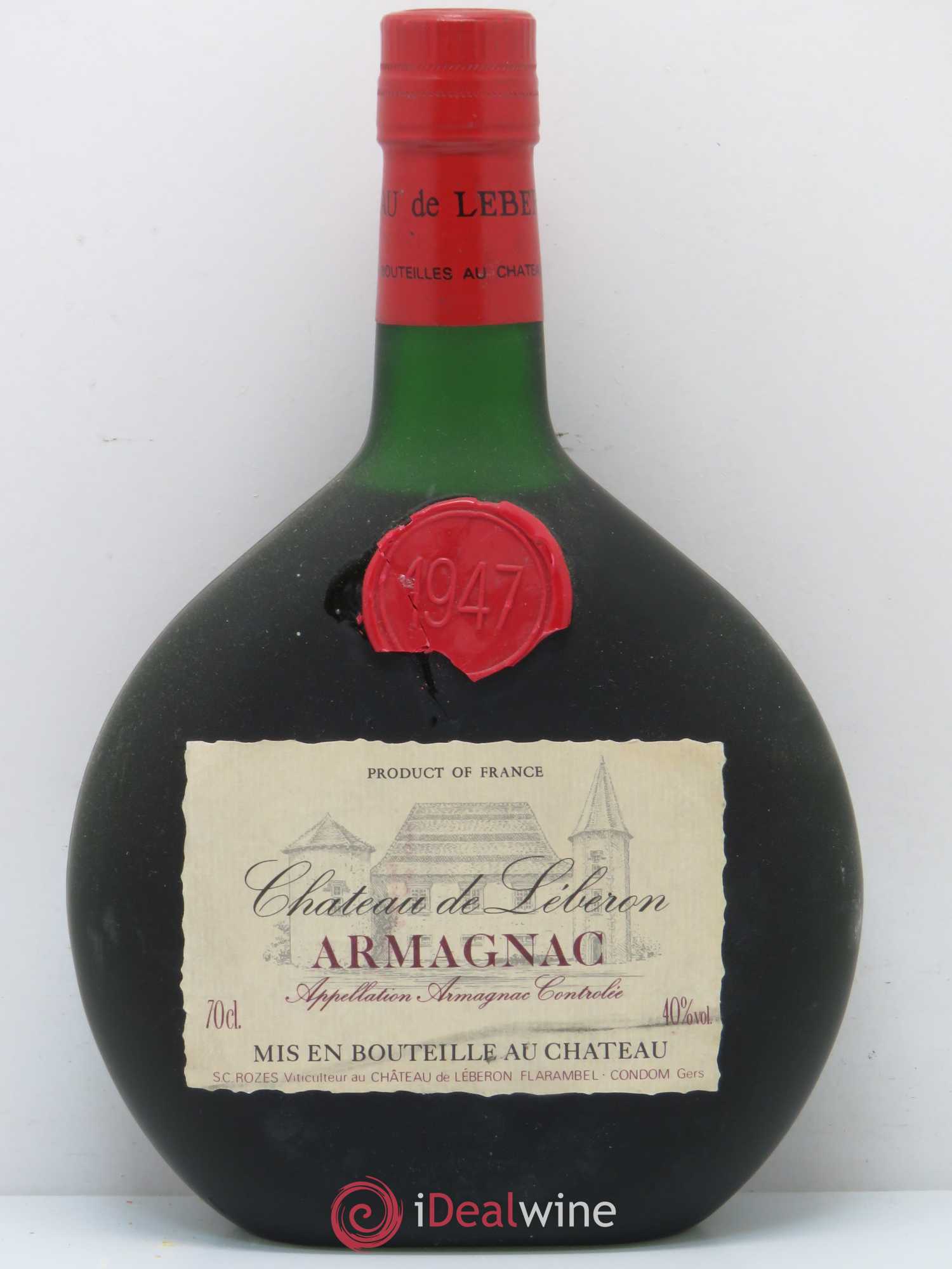 Armagnac Château de Léberon Rozès 1947 - Posten von 1 Flasche - 0