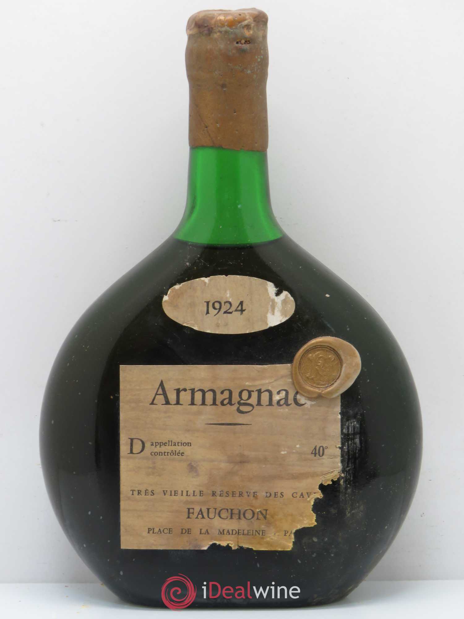 Armagnac Très vieille réserve des caves Fauchon 1924 - Posten von 1 Flasche - 0