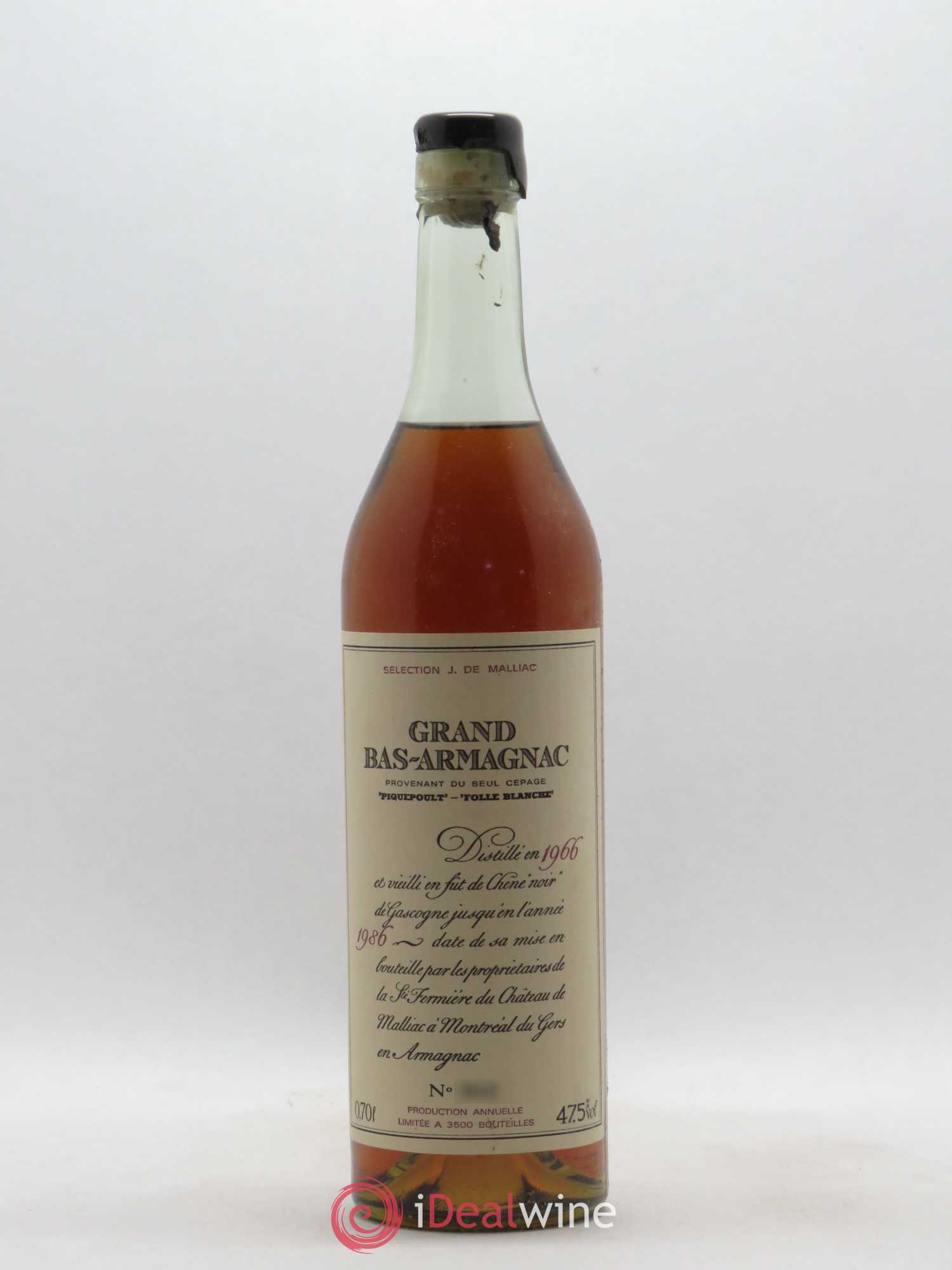 Bas-Armagnac J. de Maillac 1966 - Posten von 1 Flasche - 0