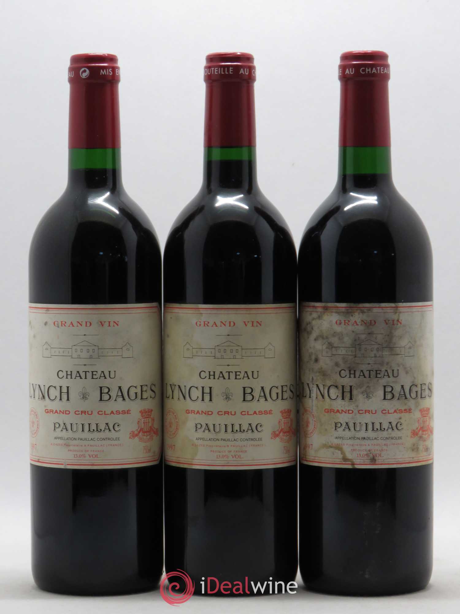 Château Lynch Bages 5ème Grand Cru Classé 1997 - Lot de 3 bouteilles - 0