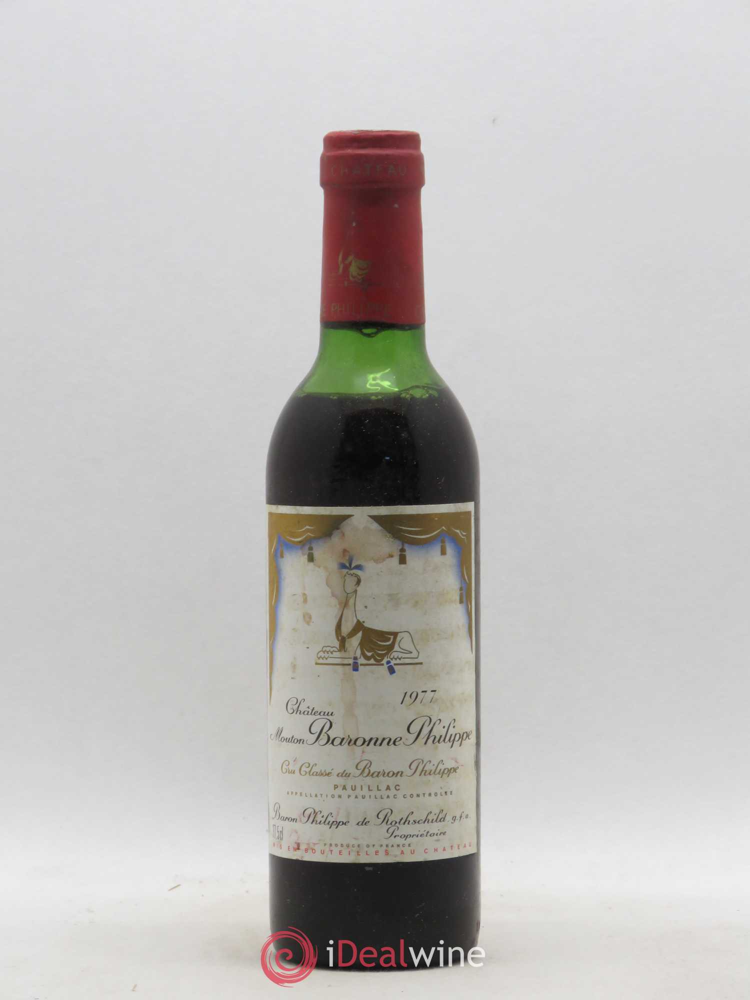 Château d' Armailhac - Mouton Baron(ne) Philippe 5ème Grand Cru Classé 1977 - Lot de 1 demi bouteille - 0