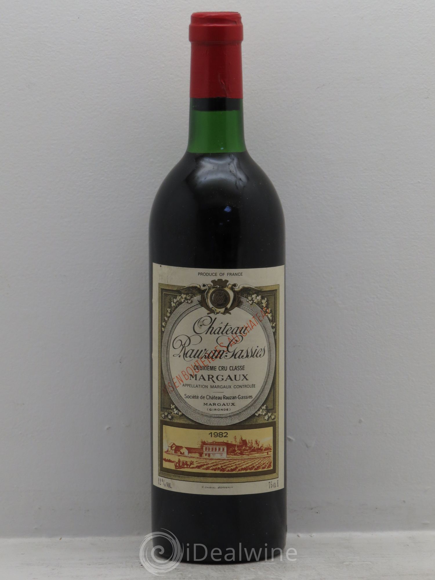 Château Rauzan-Gassies 2ème Grand Cru Classé 1982 - Lot de 1 bouteille - 0