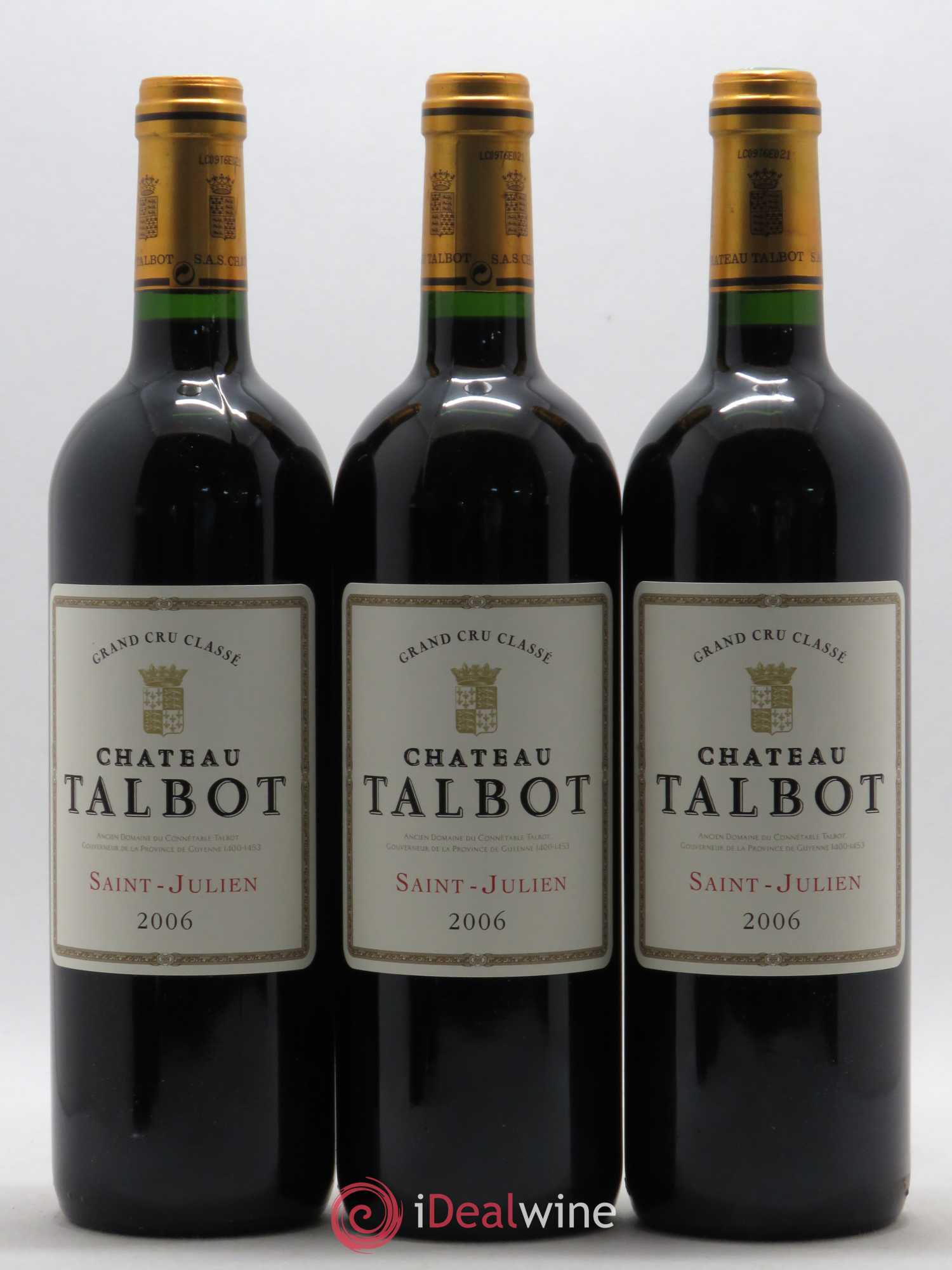 Château Talbot 4ème Grand Cru Classé 2006 - Lot de 3 bouteilles - 0