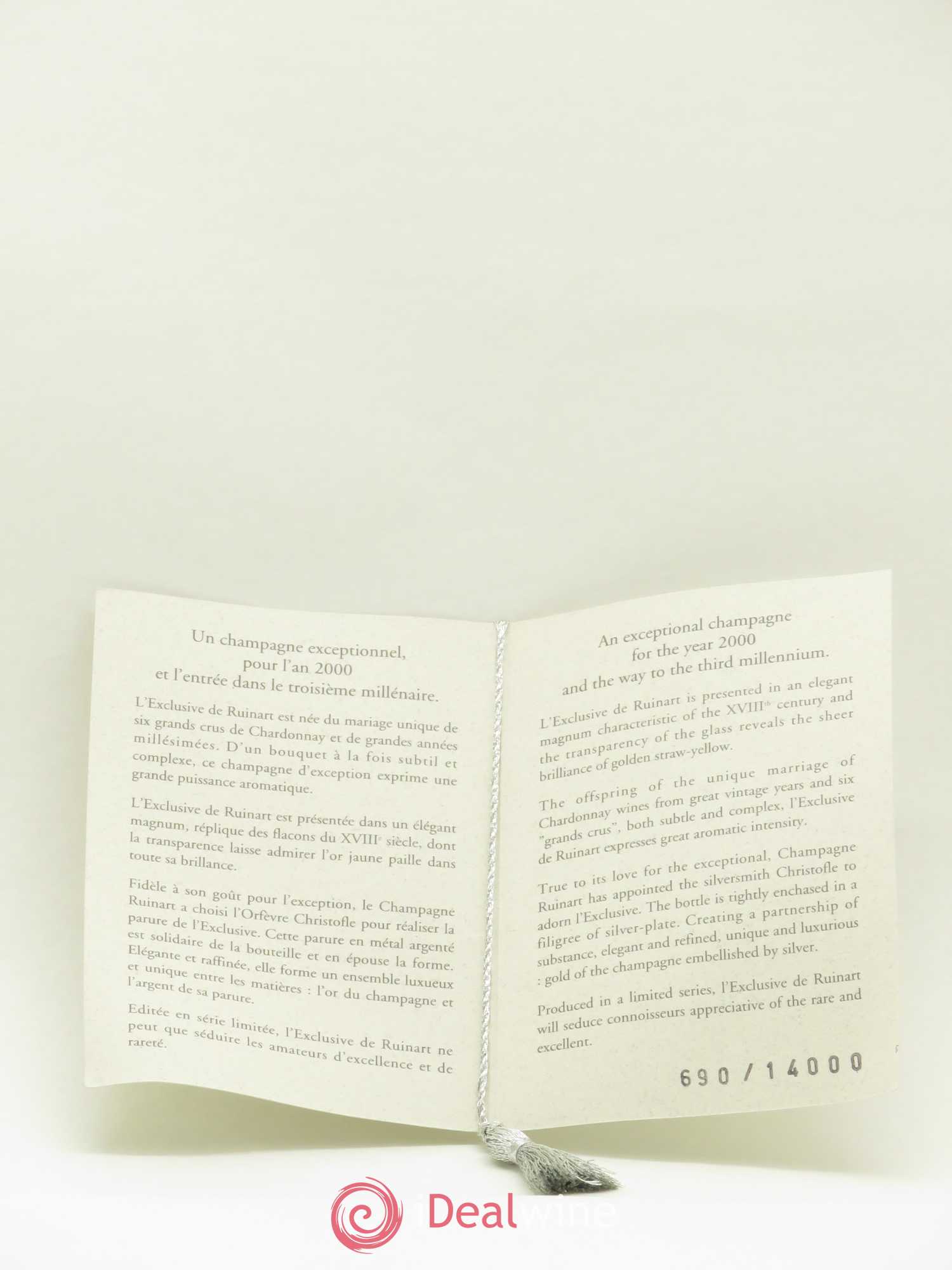 Blanc de Blancs L'Exclusive Ruinart 2000 - Posten von 1 Magnum - 1