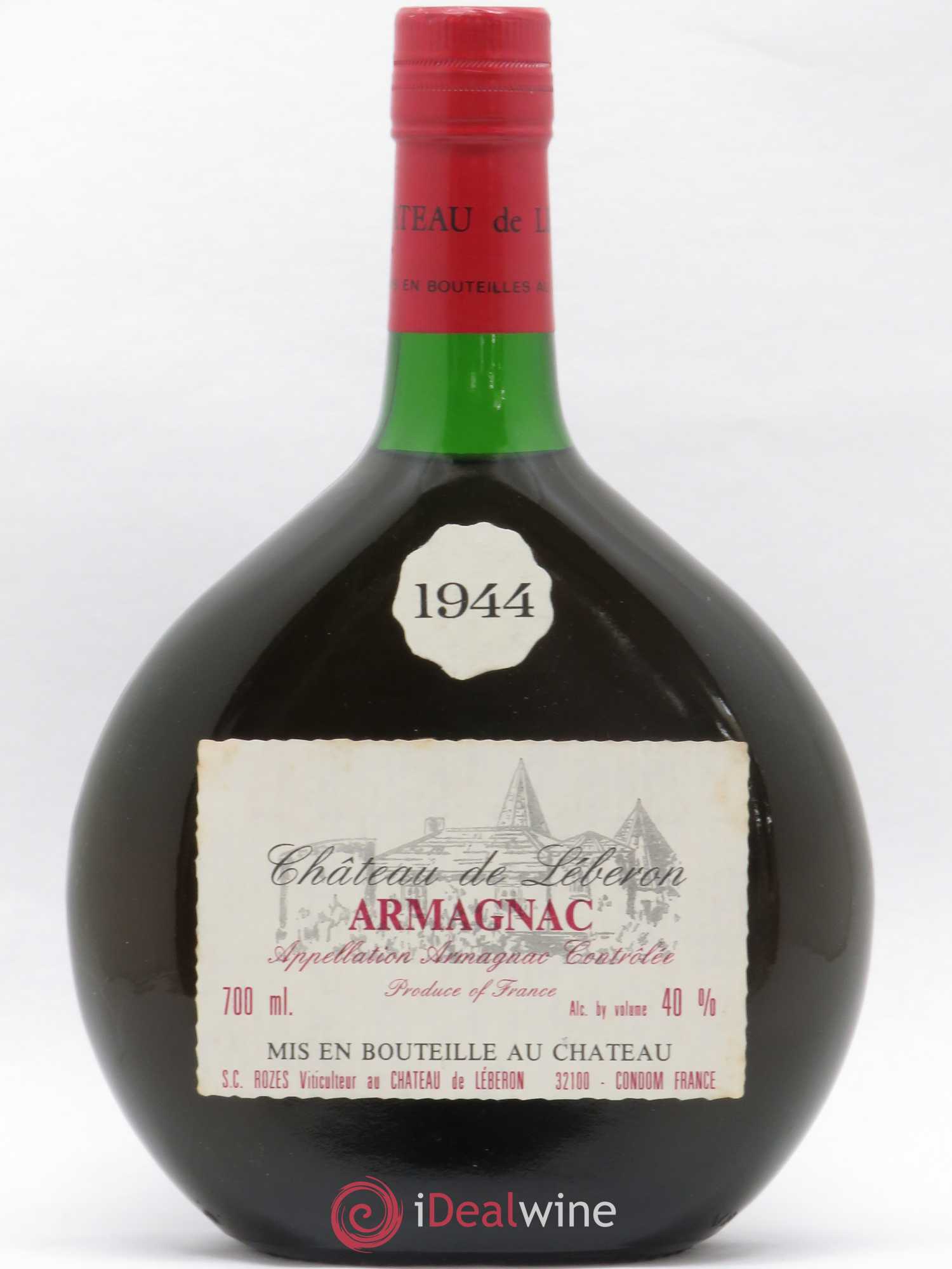Armagnac Château de Léberon 1944 - Posten von 1 Flasche - 0