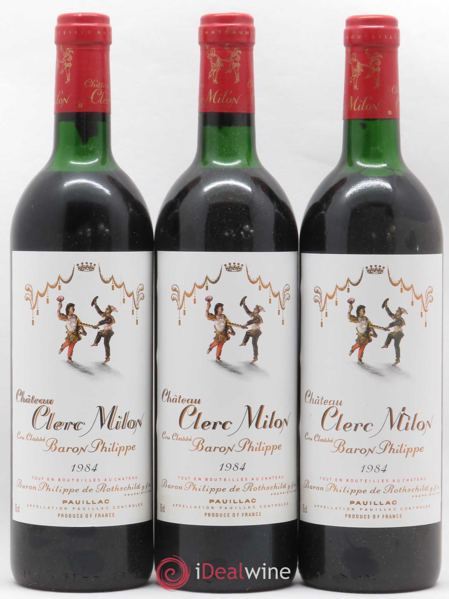 Château Clerc Milon 5ème Grand Cru Classé 1984 - Lot de 5 bouteilles - 1