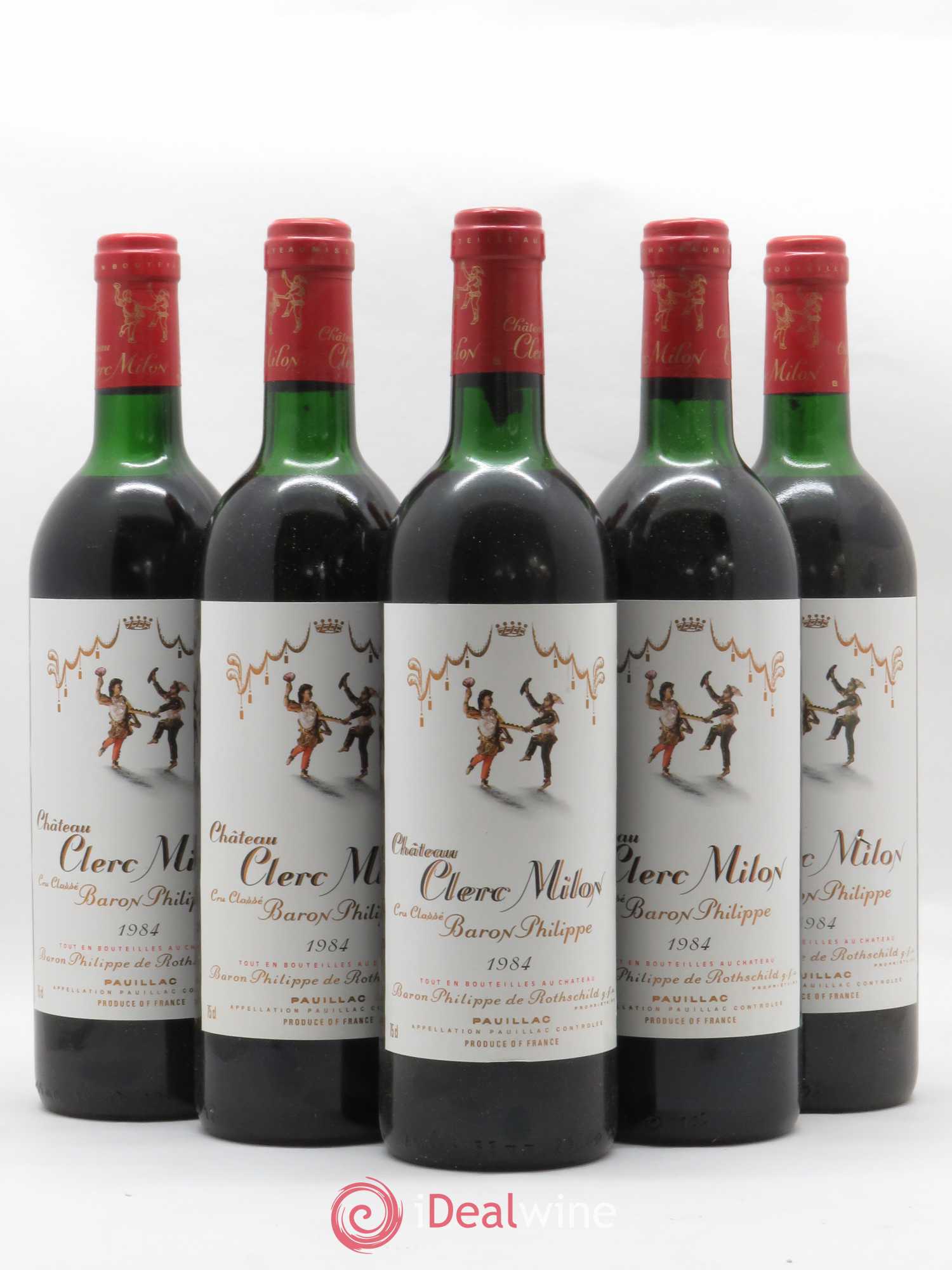 Château Clerc Milon 5ème Grand Cru Classé 1984 - Lot de 5 bouteilles - 0
