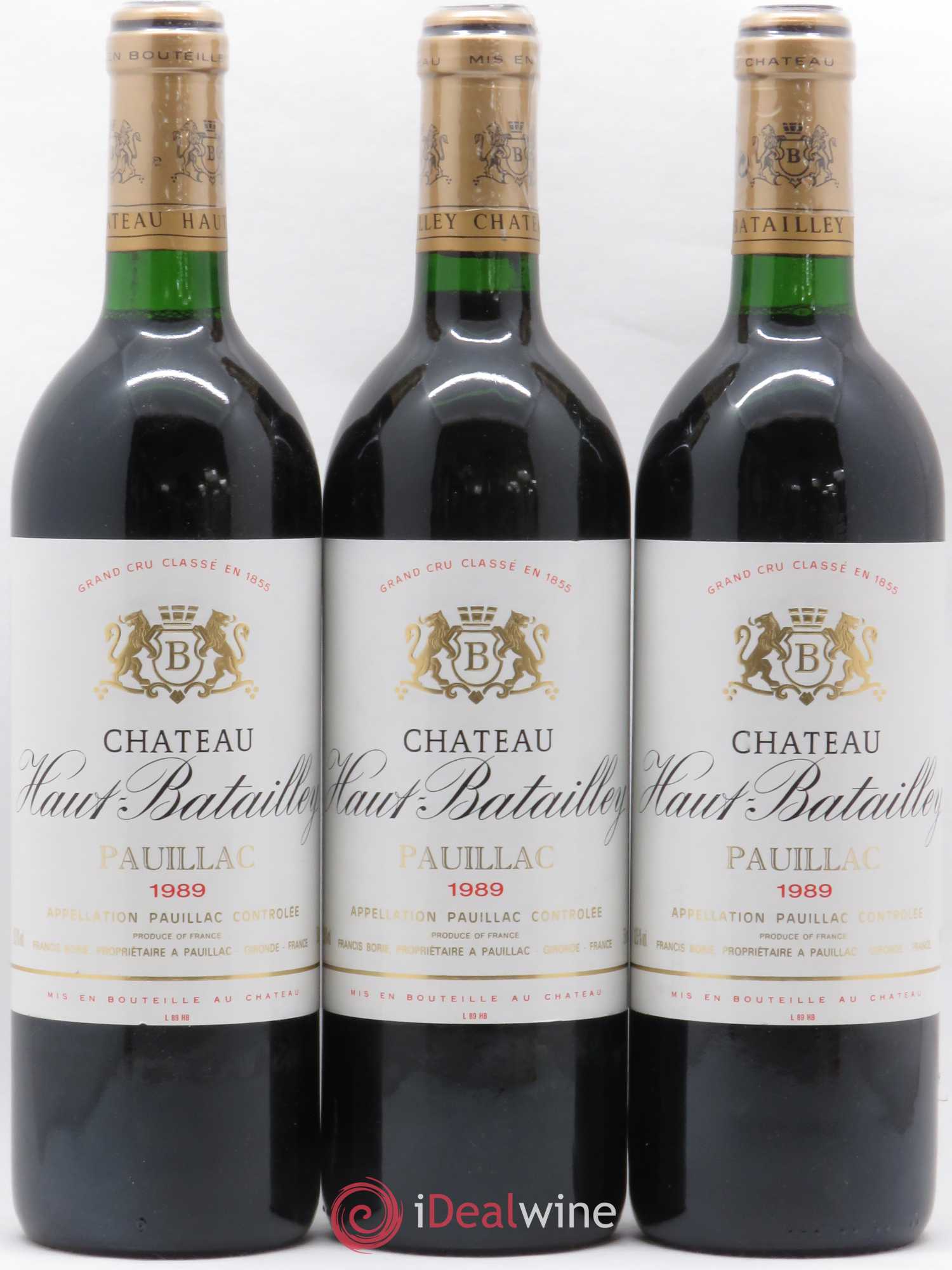Château Haut Batailley 5ème Grand Cru Classé 1989 - Lot de 3 bouteilles - 0