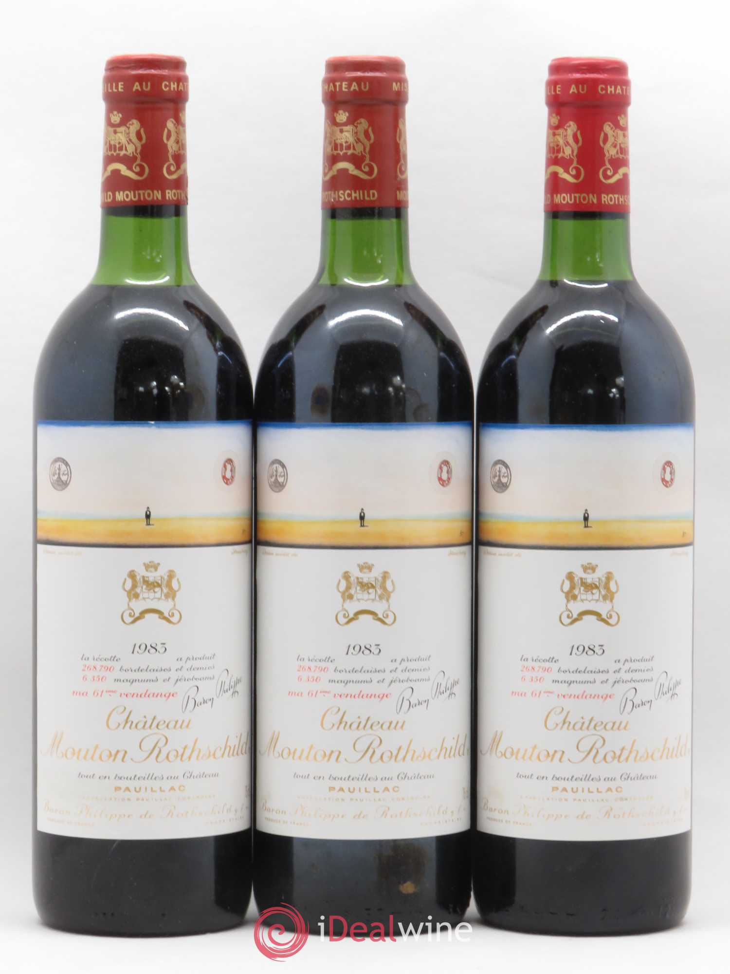 Château Mouton Rothschild 1er Grand Cru Classé 1983 - Lot de 6 bouteilles - 1