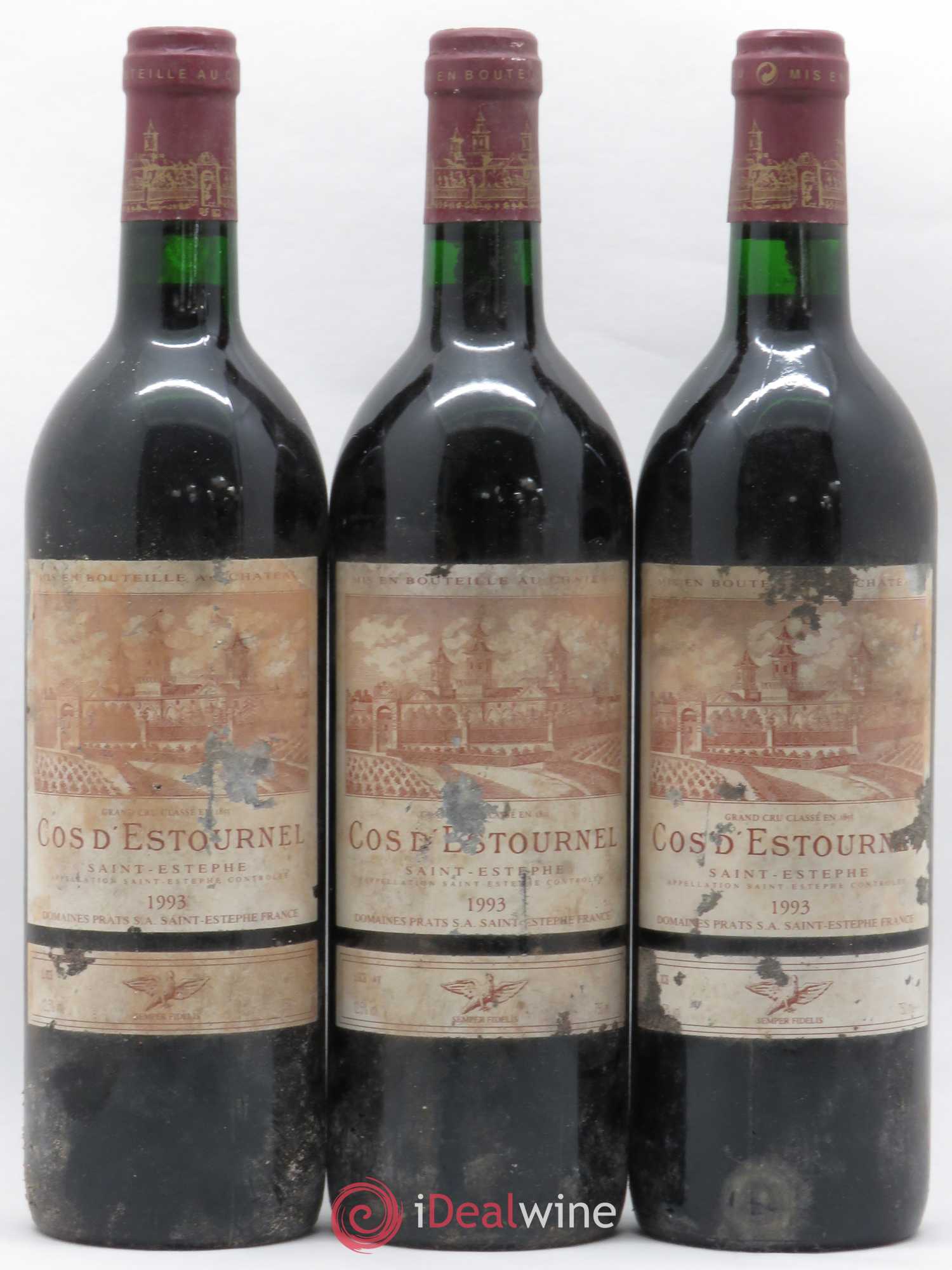 Cos d'Estournel 2ème Grand Cru Classé (sans prix de réserve) 1993 - Lot de 3 bouteilles - 0
