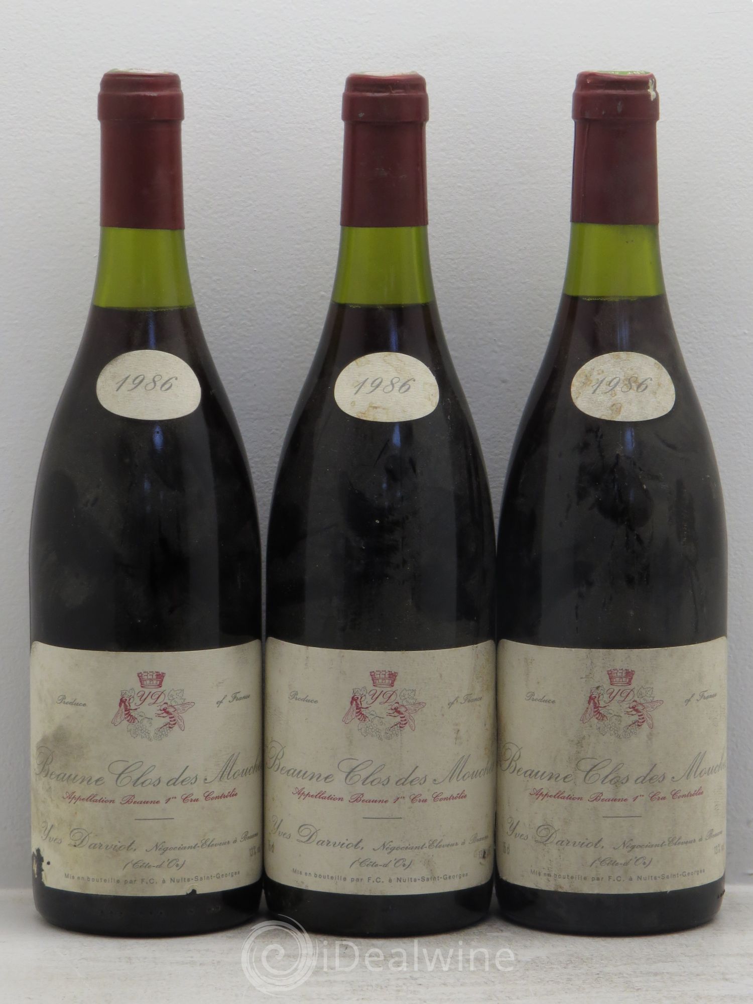 Beaune 1er Cru Domaine Yves Darviot 1986 - Posten von 3 Flaschen - 0