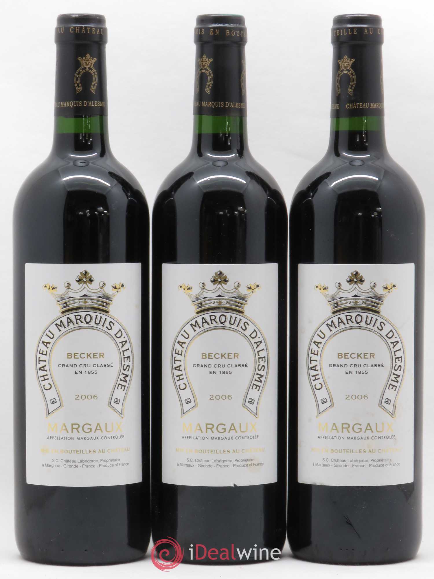Château Marquis d'Alesme (sans prix de réserve) 2006 - Lot de 3 bouteilles - 0