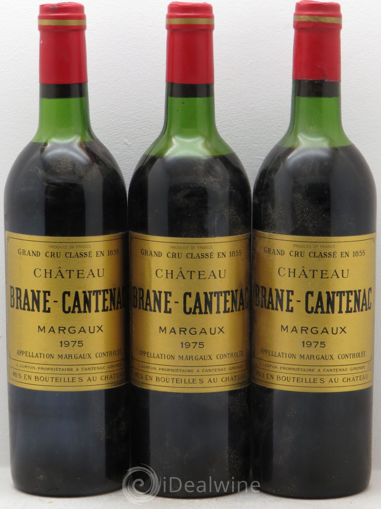 Château Brane Cantenac 2ème Grand Cru Classé 1975 - Lot de 3 bouteilles - 0