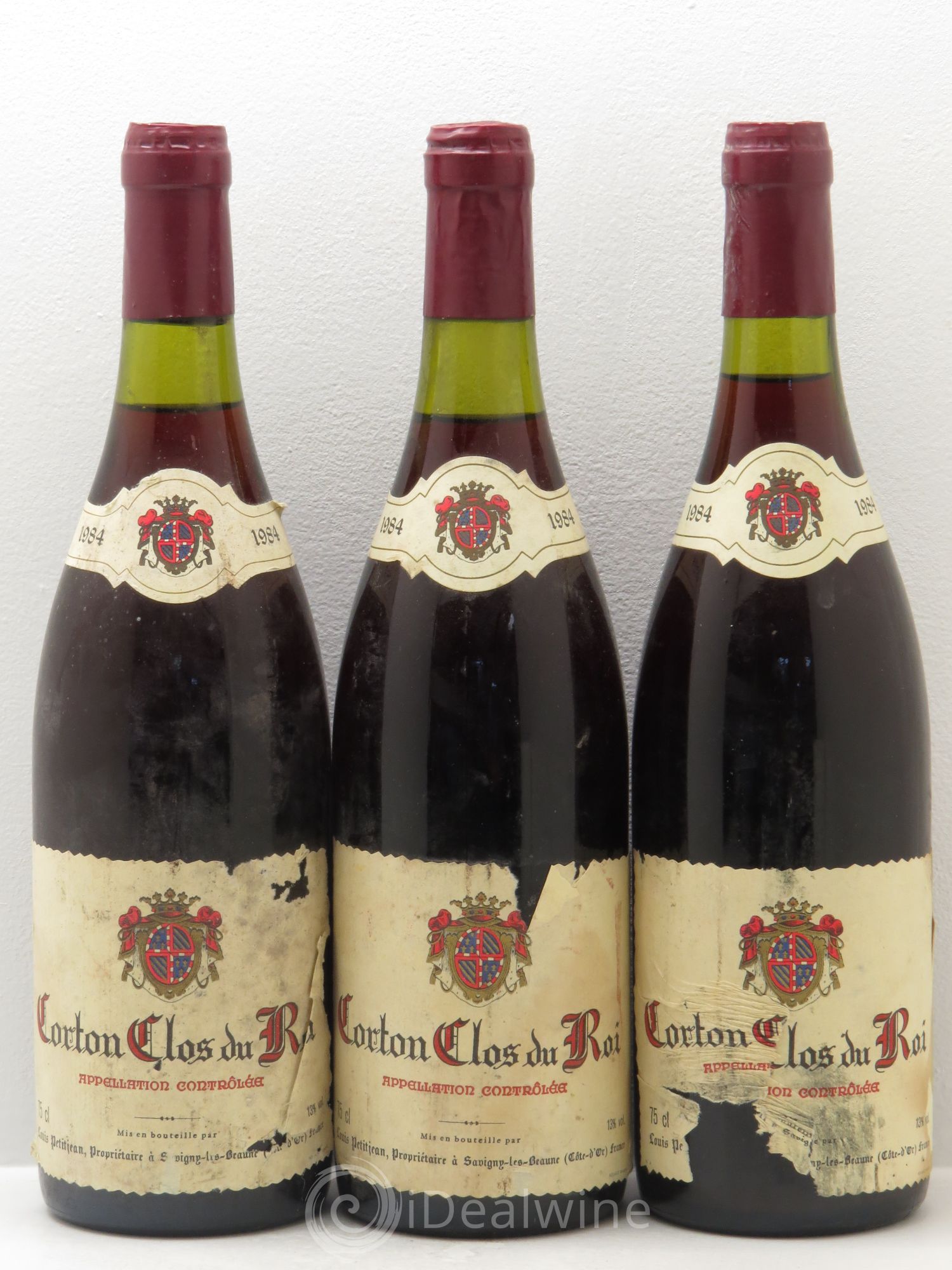 Corton Grand Cru L.Petitjean 1984 - Lot de 3 bouteilles - 0