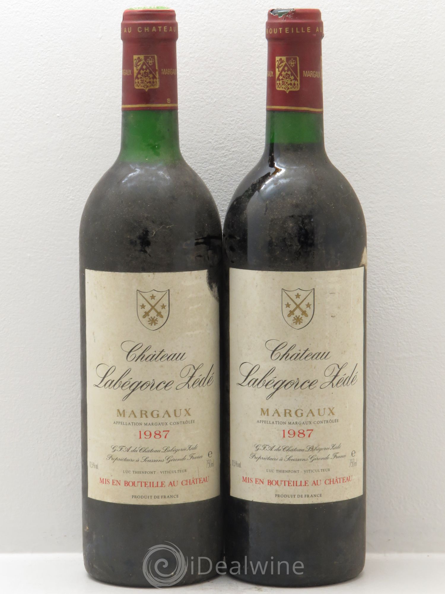 Château Labegorce Zédé Cru Bourgeois 1987 - Lot de 2 bouteilles - 0