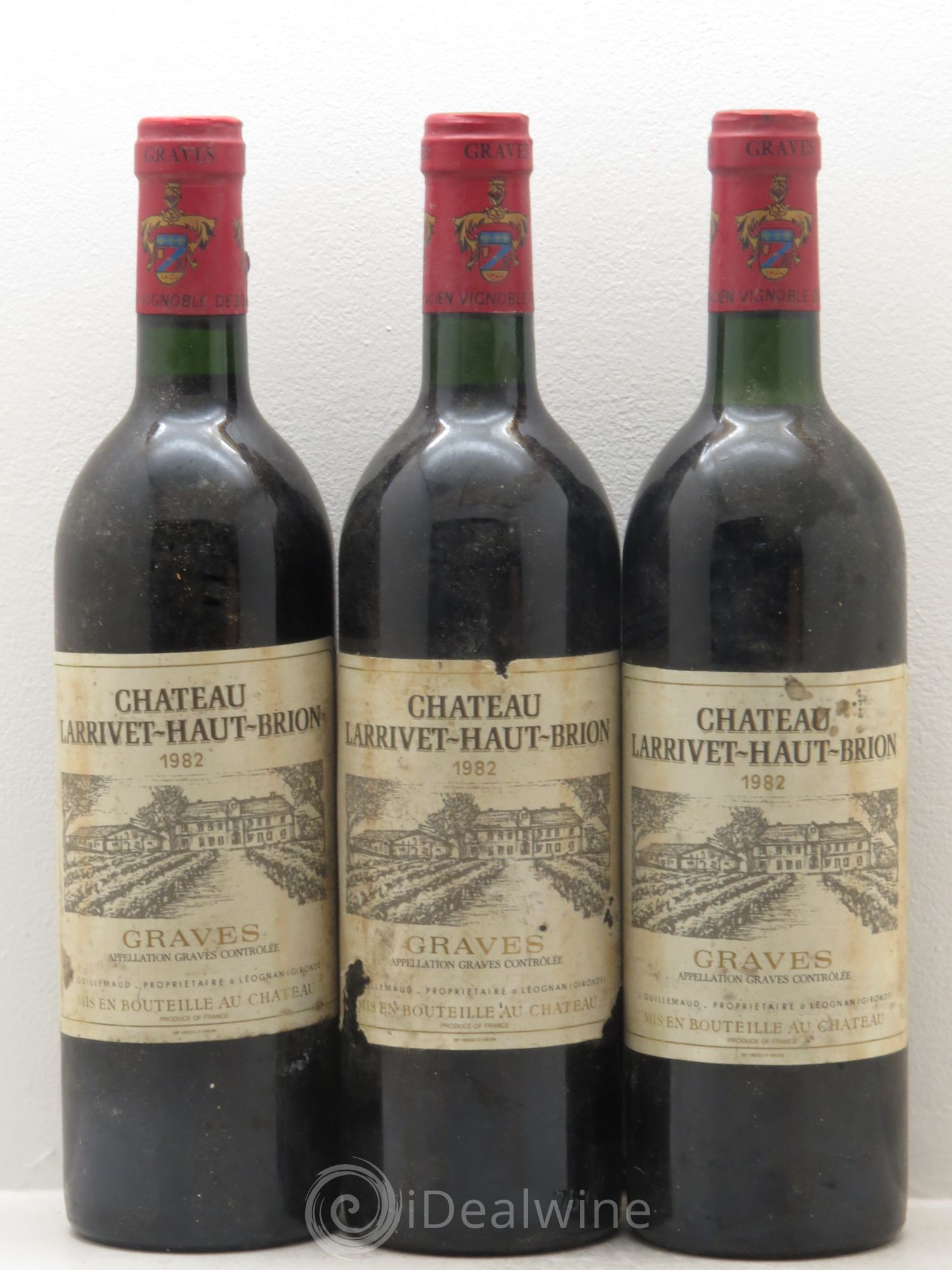 Château Larrivet Haut-Brion 1982 - Lot de 3 bouteilles - 0