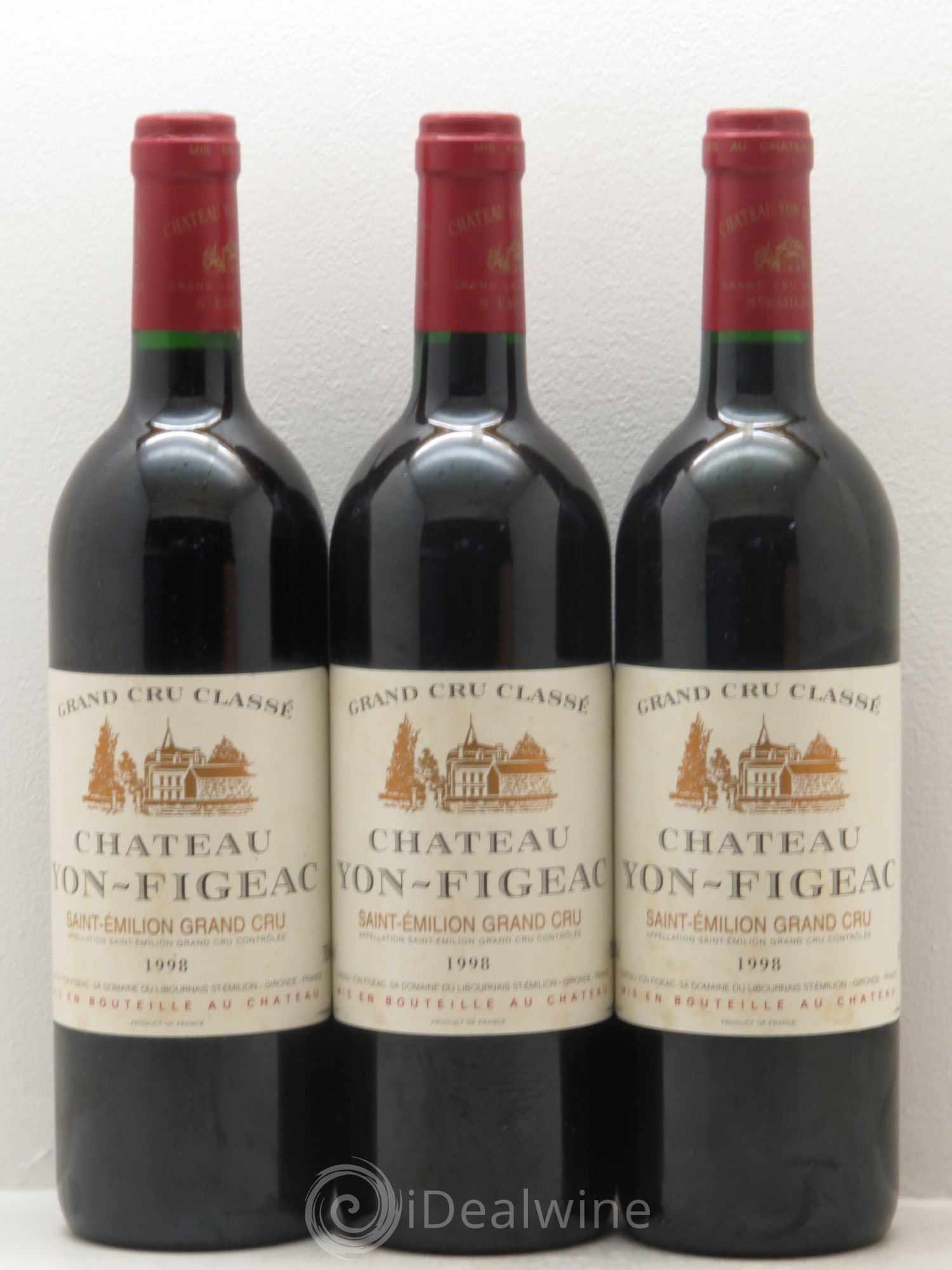 Château Yon Figeac Grand Cru Classé 1998 - Lot de 3 bouteilles - 0
