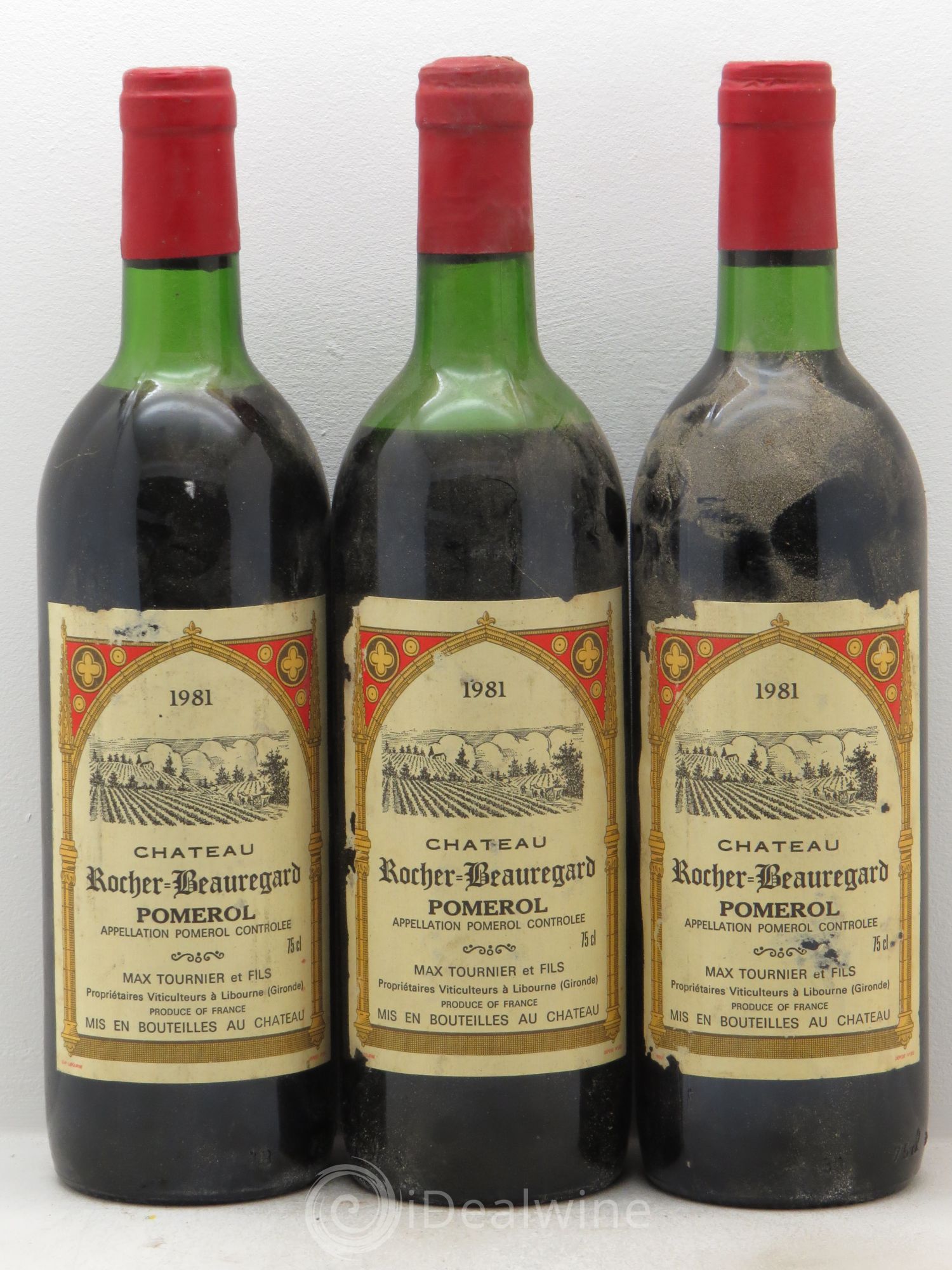 Pomerol Château Rocher Beauregard 1981 - Posten von 3 Flaschen - 0