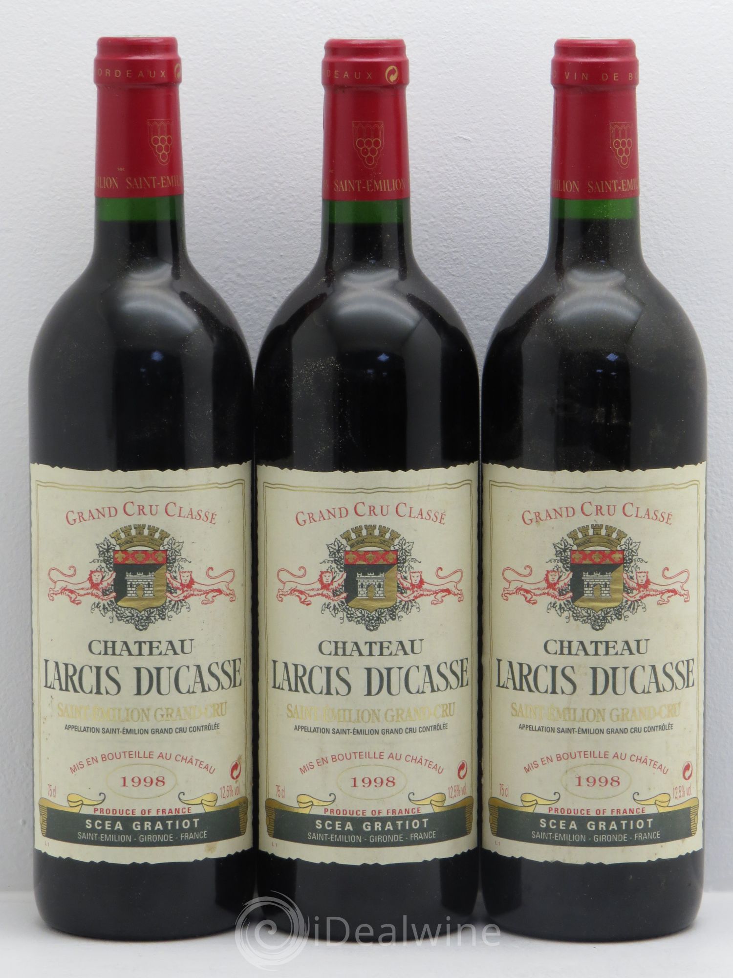Château Larcis Ducasse 1er Grand Cru Classé B 1998 - Lot de 3 bouteilles - 0
