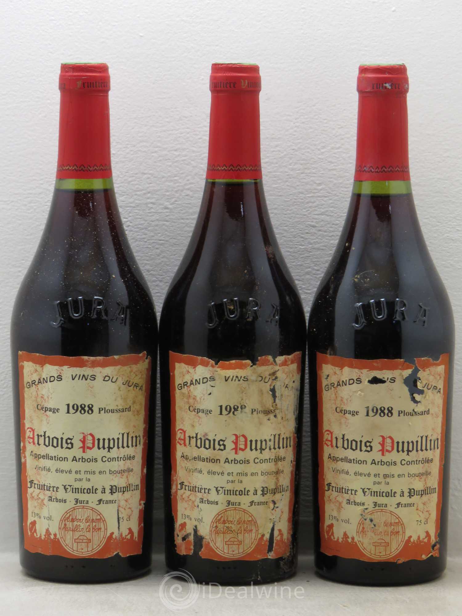 Arbois Pupillin Fruitière vinicole poulsard 1988 - Posten von 3 Flaschen - 0