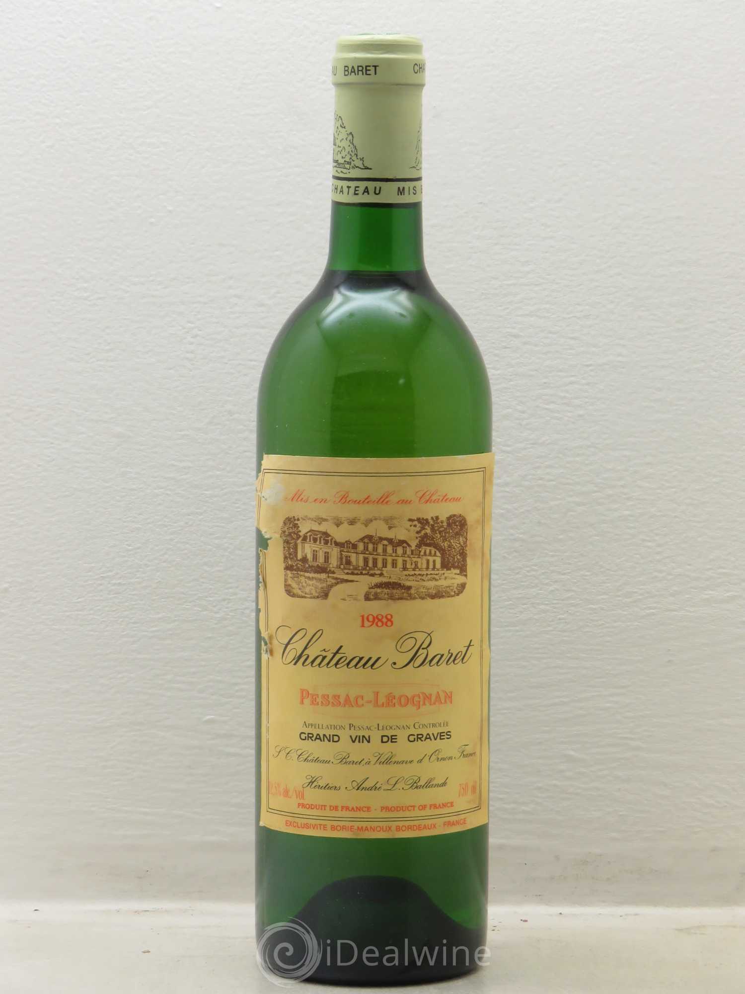Bordeaux Chateau Baret Pessac-Léognan 1988 - Posten von 1 Flasche - 0