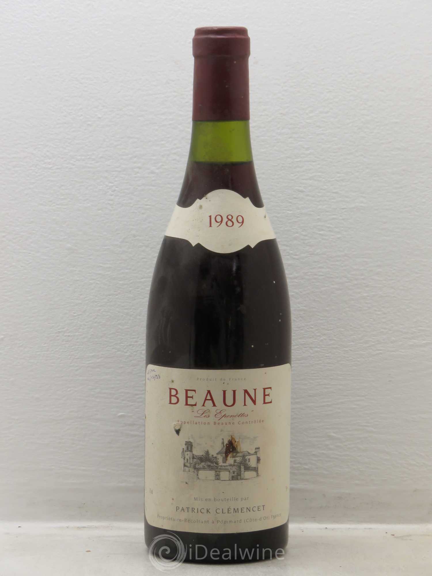 Beaune Les epenottes Domaine Clemencet 1989 - Posten von 1 Flasche - 0