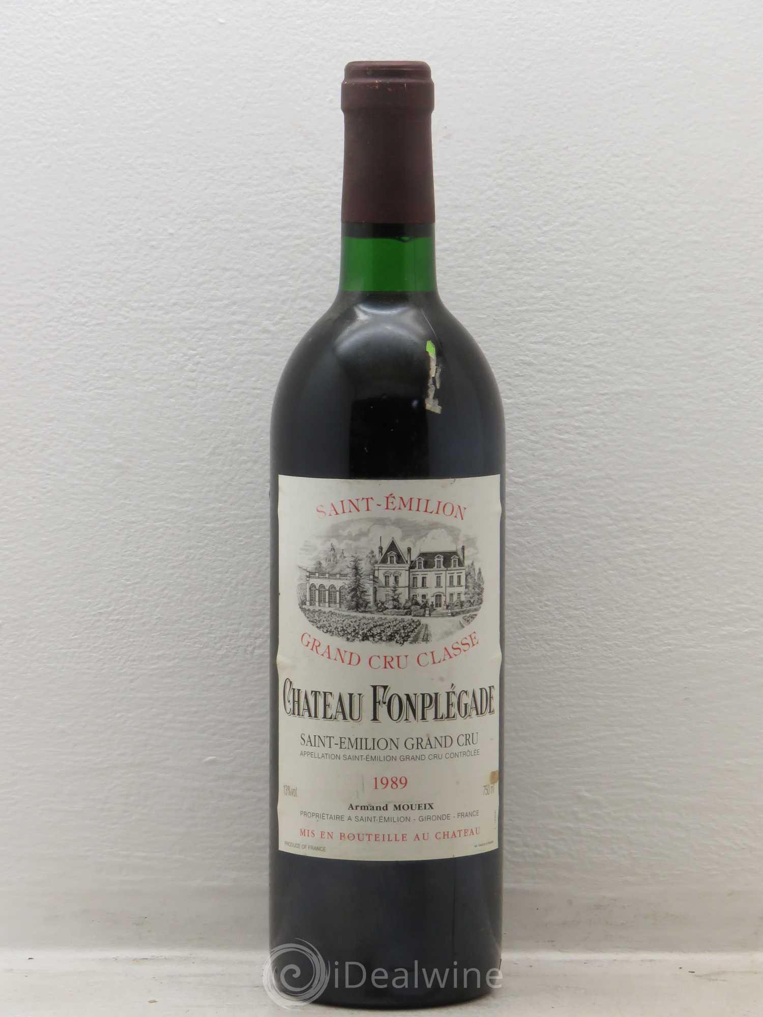 Château Fonplegade Grand Cru Classé 1989 - Lot de 1 bouteille - 0