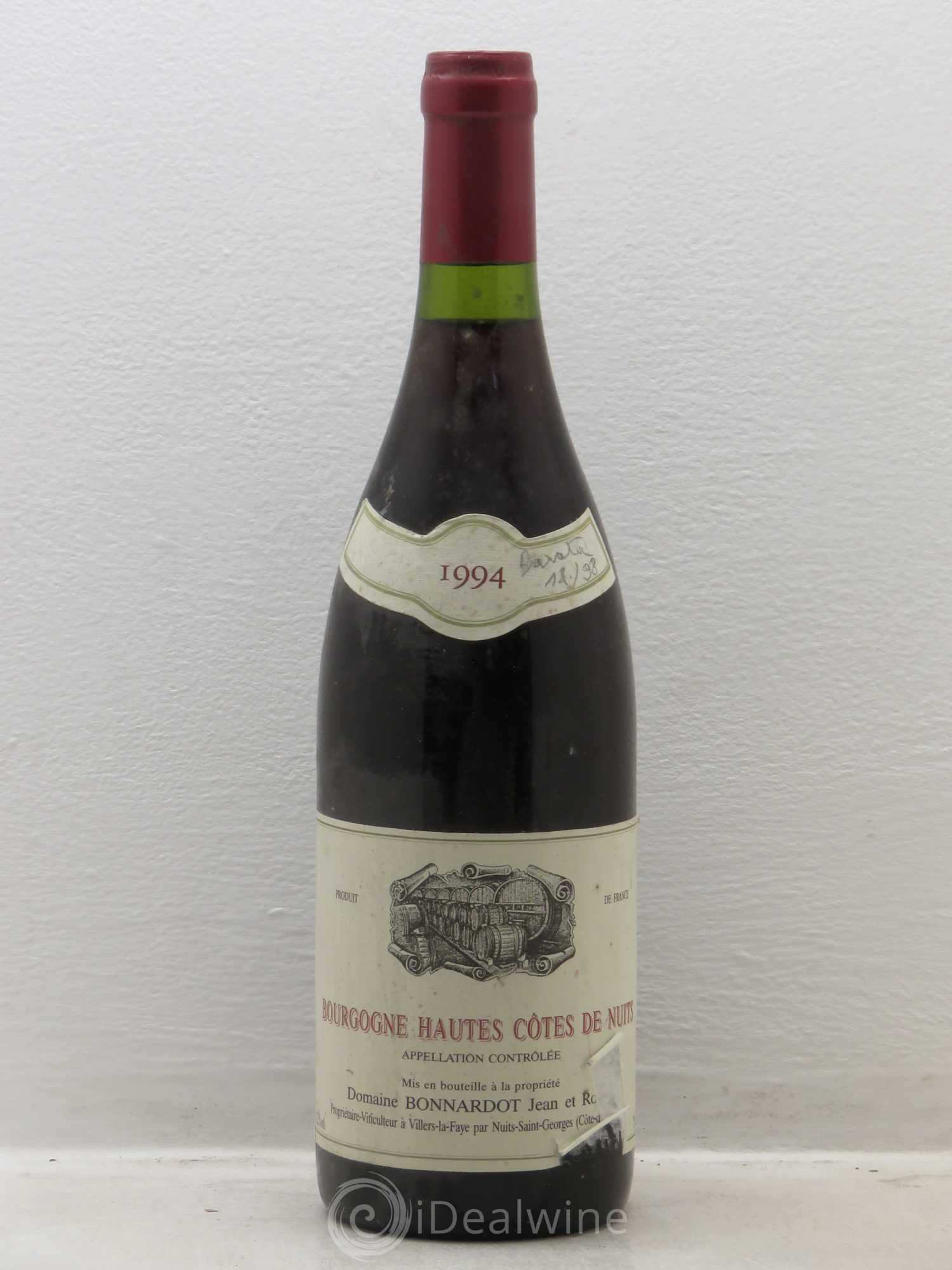 Hautes-Côtes de Nuits Domaine Bonnardot 1994 - Lot de 1 bouteille - 0