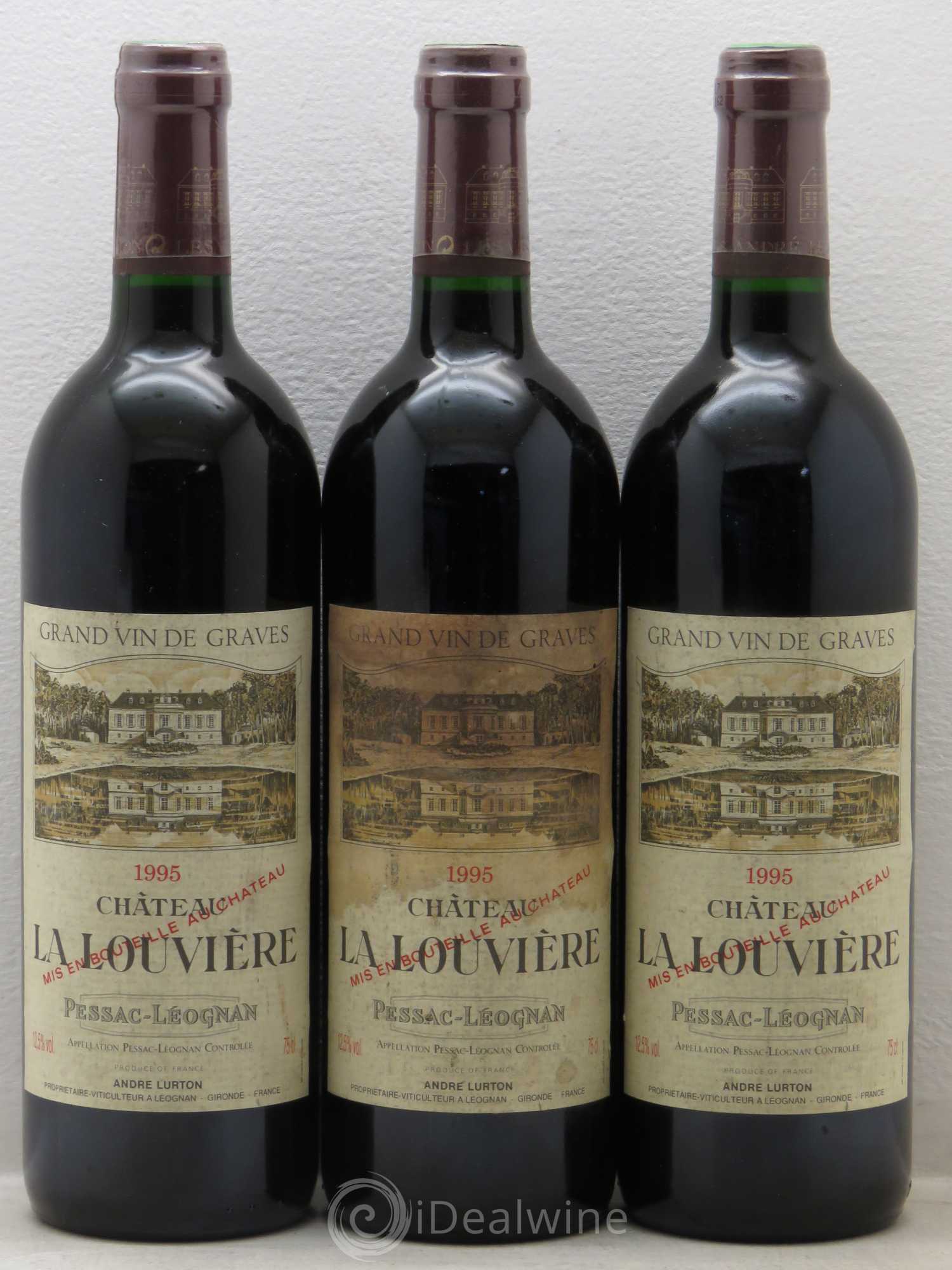Château la Louvière 1995 - Lot de 3 bouteilles - 0