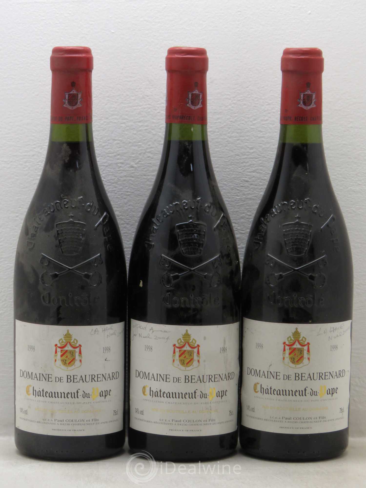 Châteauneuf-du-Pape Beaurenard (Domaine de) 1998 - Lot de 3 bouteilles - 0