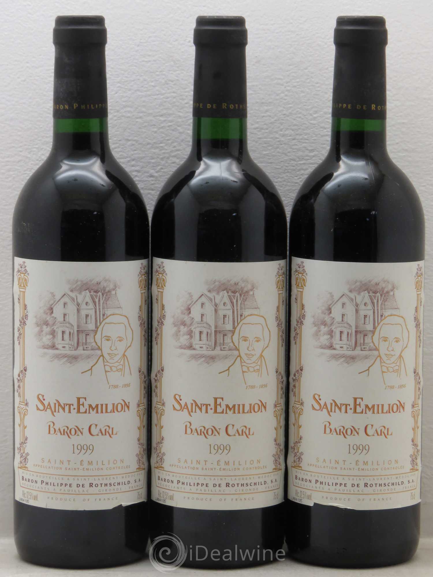 Saint-Émilion Baron Carl Domaine de Rothschild 1999 - Lot de 3 bouteilles - 0