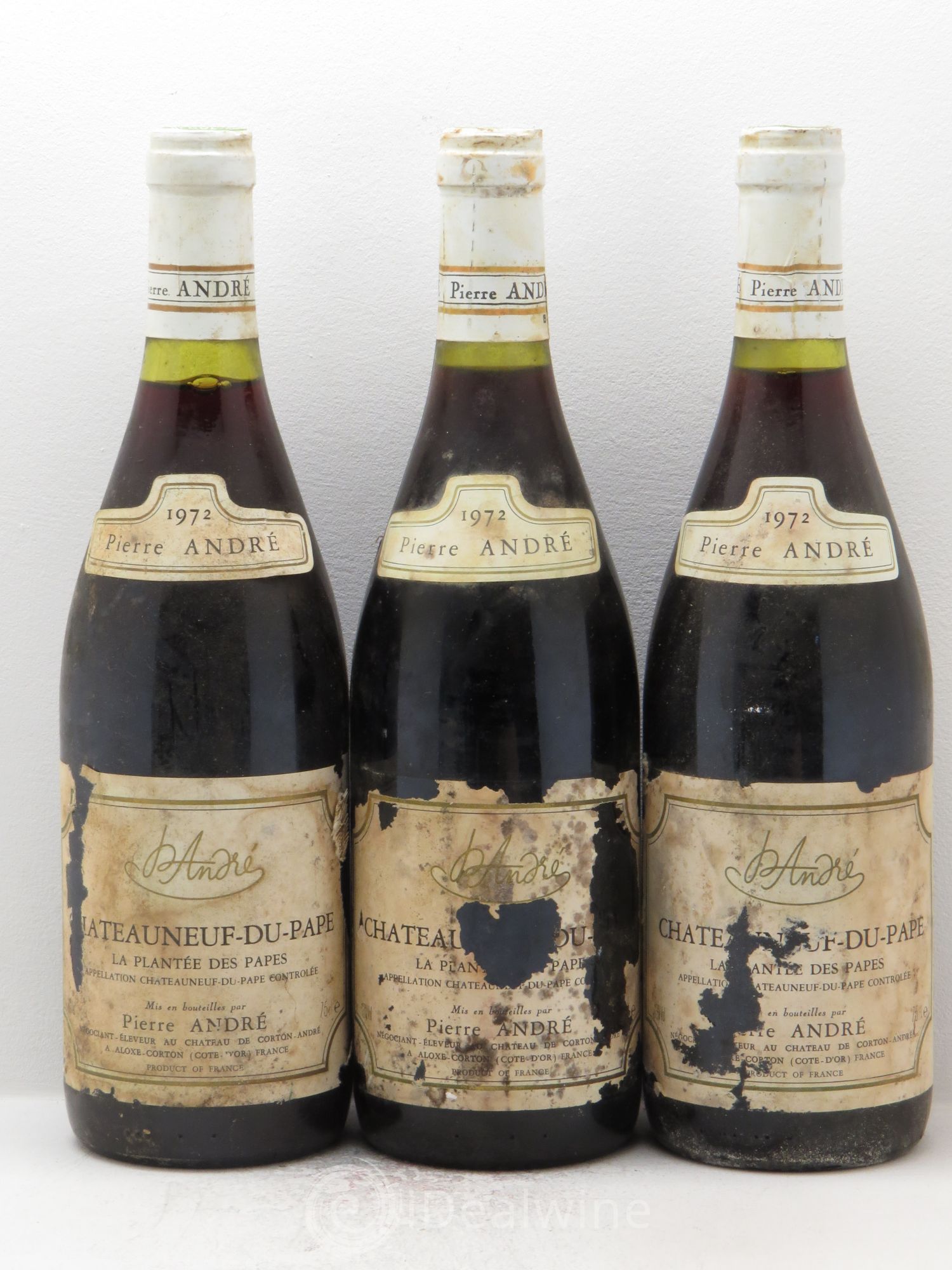 Châteauneuf-du-Pape La Plantée des papes Pierre André 1972 - Posten von 3 Flaschen - 0