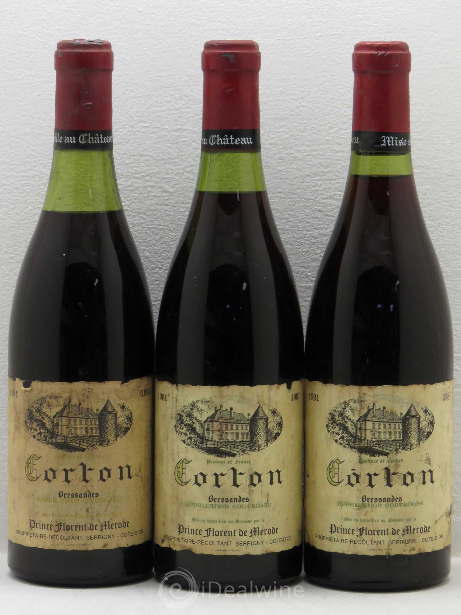 Corton Grand Cru Bressandes Prince Florent De Merode 1981 - Posten von 3 Flaschen - 0