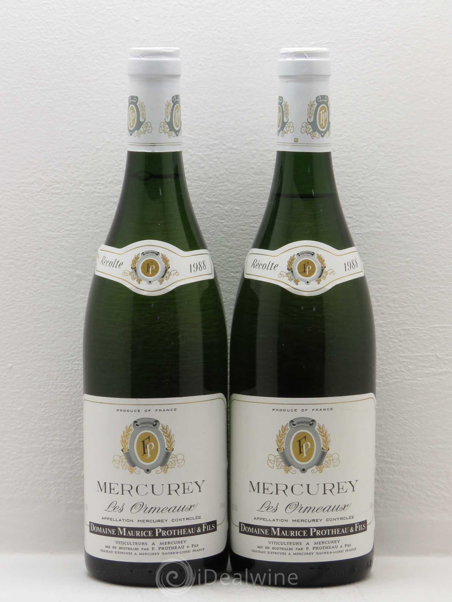 Mercurey Les Ormeaux Protheau (sans prix de réserve) 1988 - Posten von 4 Flaschen - 2