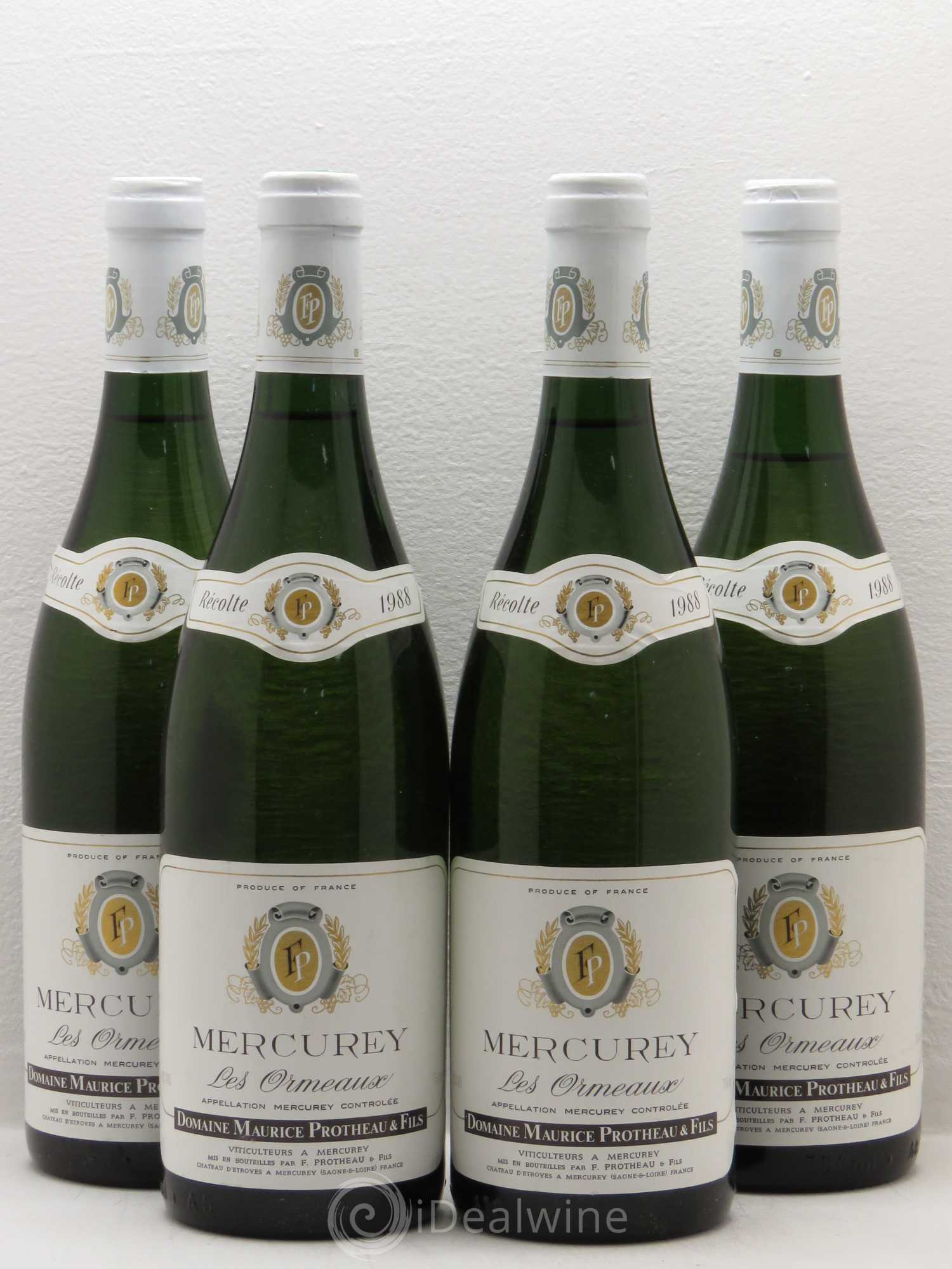 Mercurey Les Ormeaux Protheau (sans prix de réserve) 1988 - Posten von 4 Flaschen - 0
