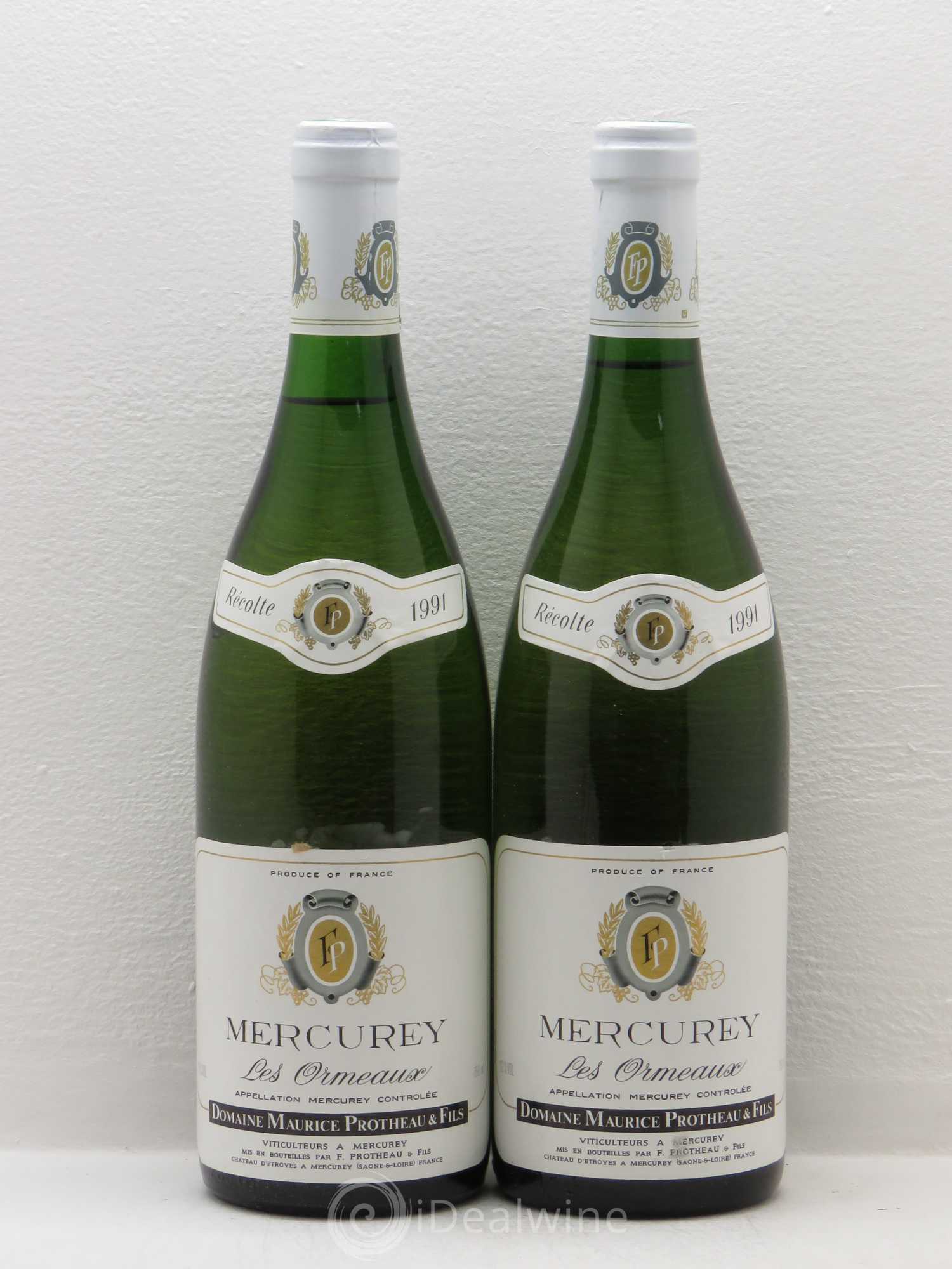 Mercurey Les Ormeaux Protheau (sans prix de réserve) 1991 - Posten von 5 Flaschen - 2