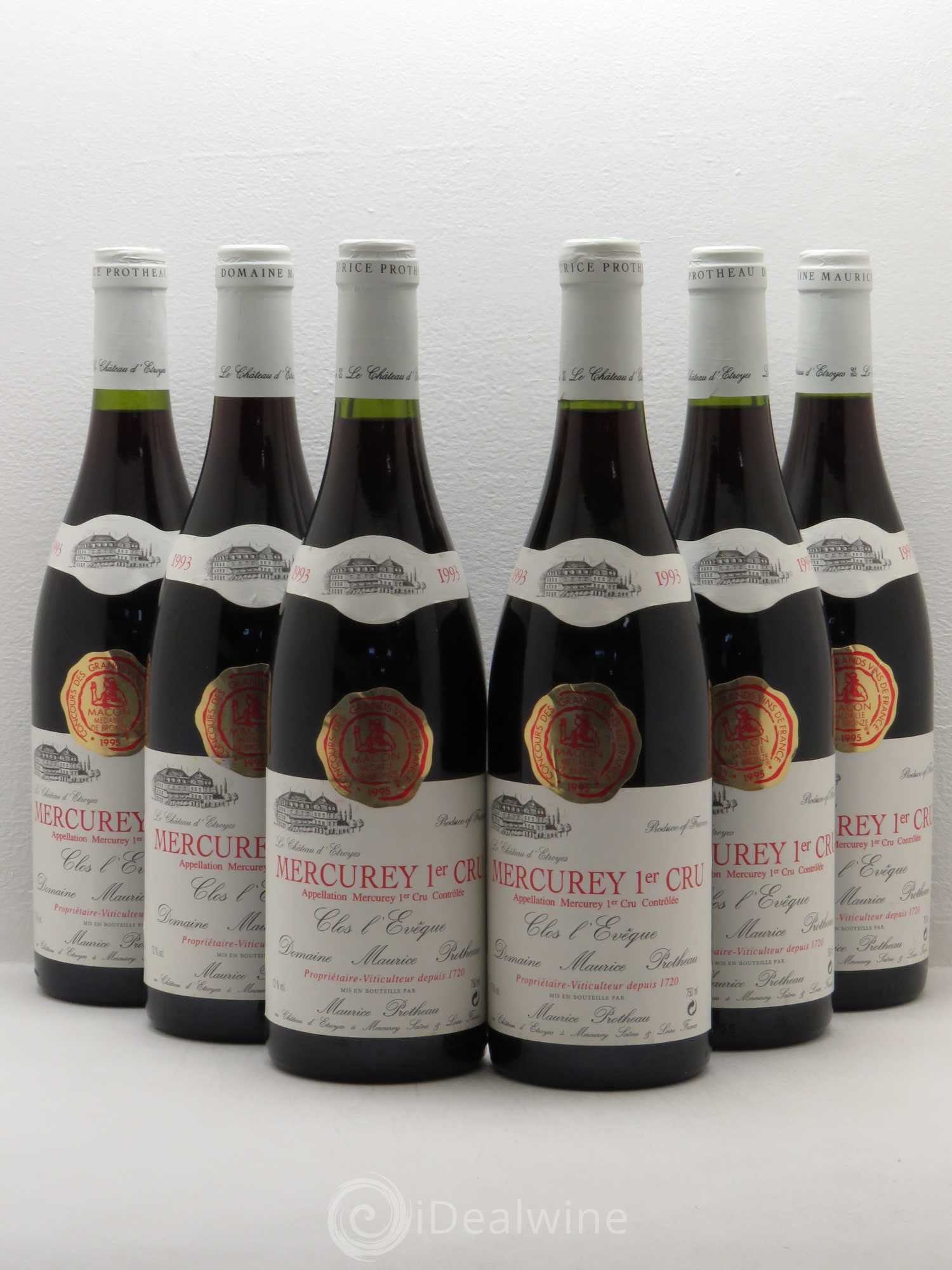 Mercurey 1er Cru Clos De L'Eveque Domaine Protheau 1993 - Lotto di 6 bottiglie - 0