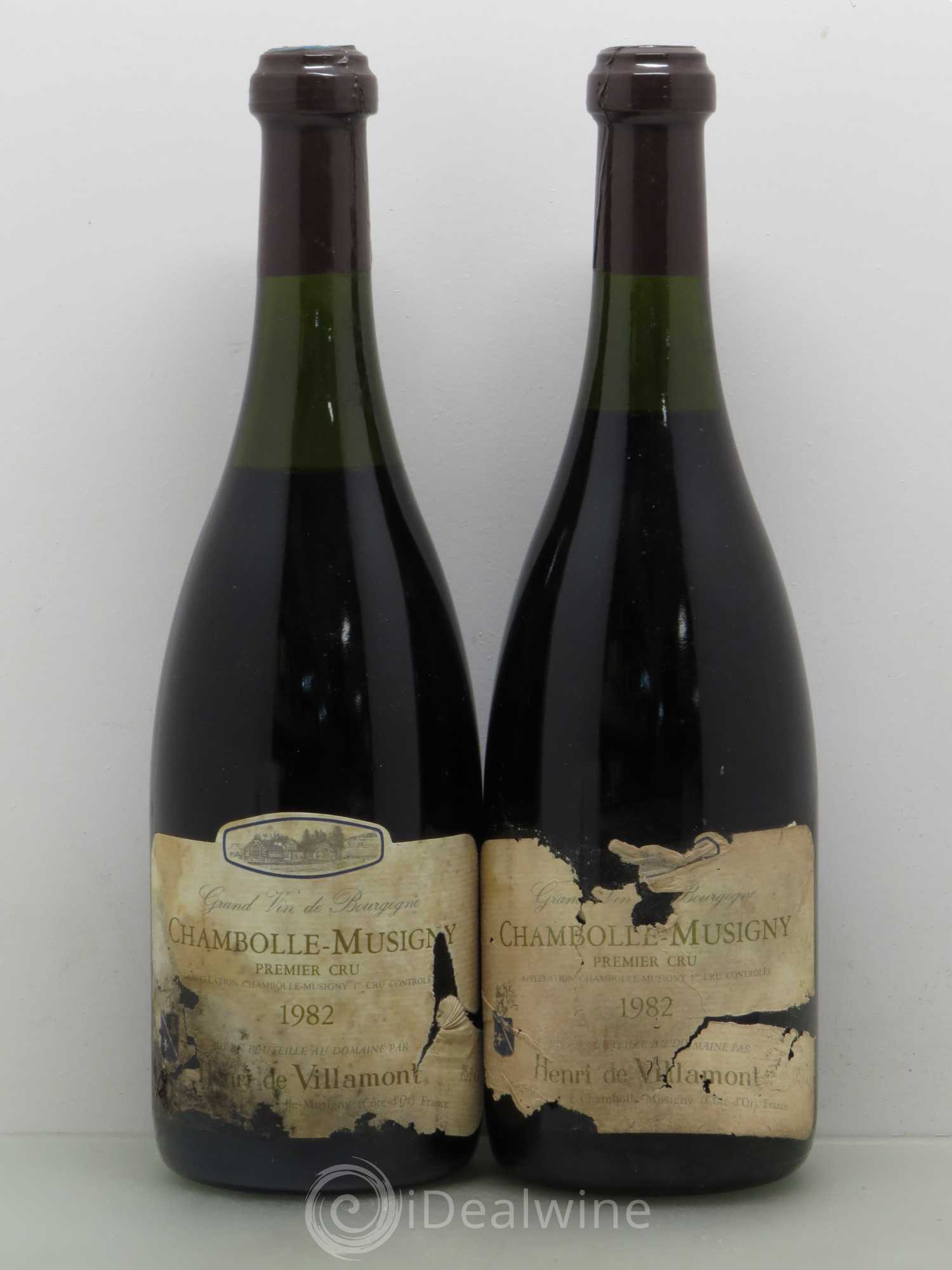 Chambolle-Musigny 1er Cru Henri De Villamont 1982 - Lot de 2 bouteilles - 0