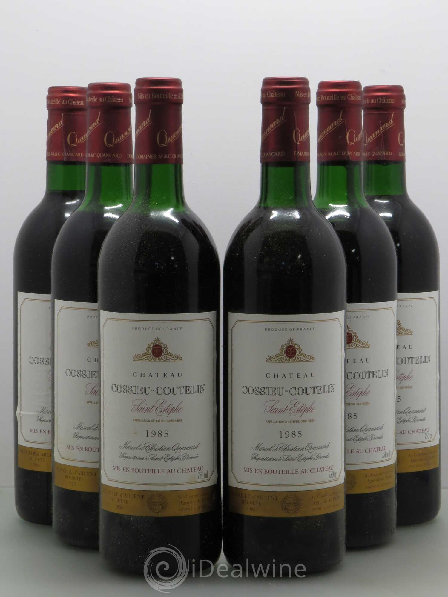 Bordeaux Château Cossieu-Coutelin (sans prix de réserve) 1985 - Posten von 6 Flaschen - 0