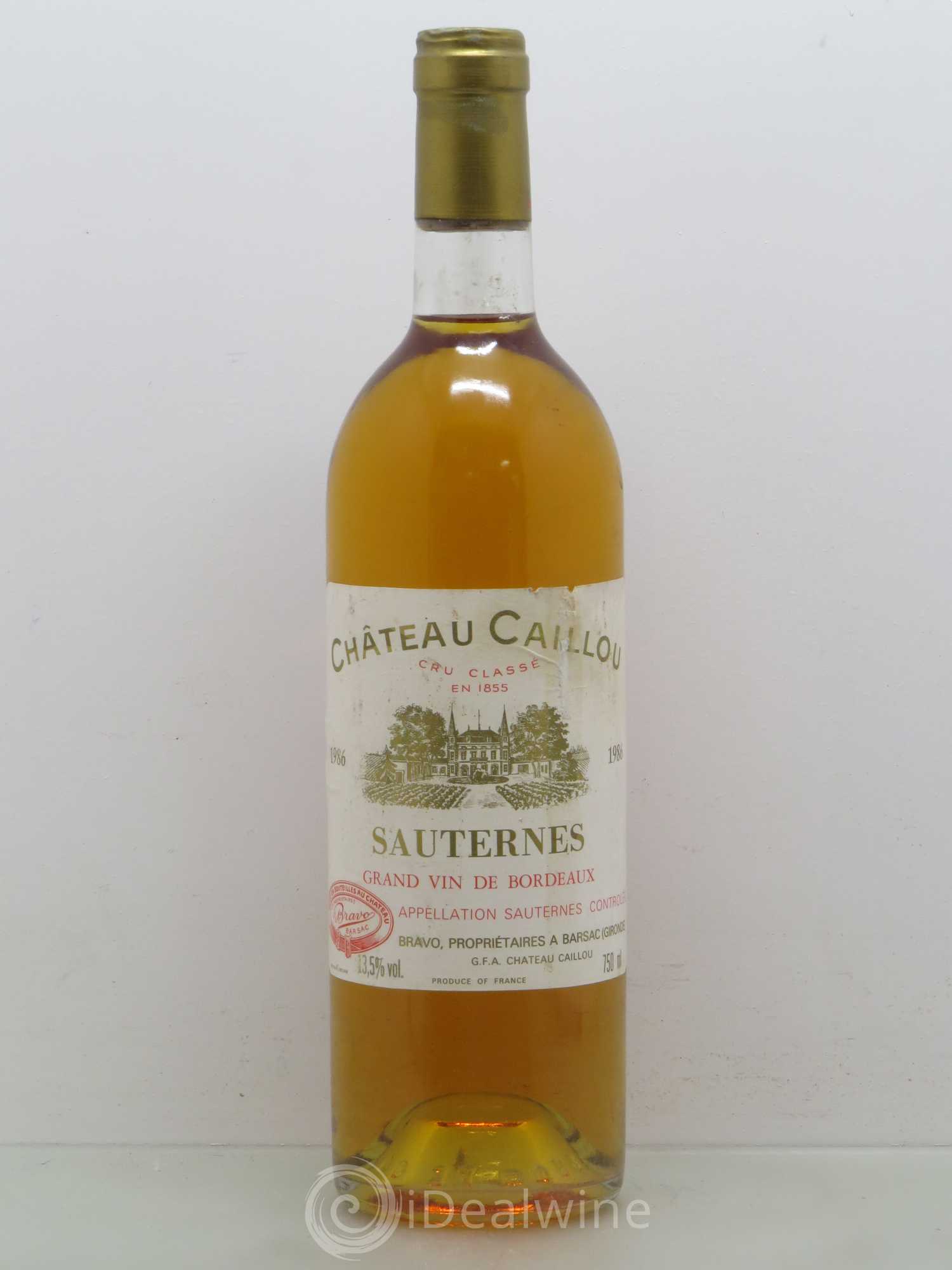 Château du Caillou 1986 - Lot de 1 bouteille - 0