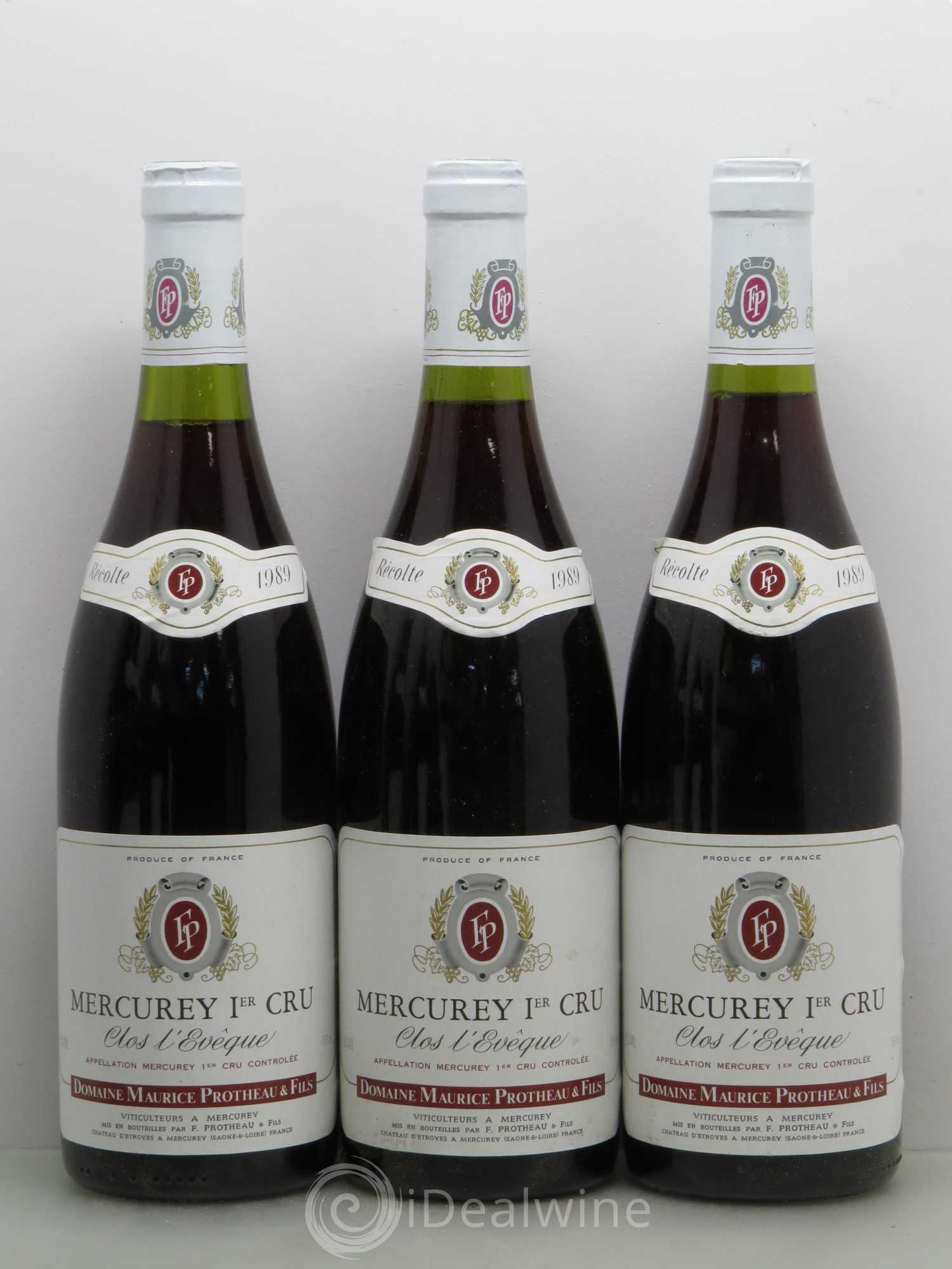 Mercurey 1er Cru Clos D'Eveque Maurice Protheau & Fils (sans prix de réserve) 1989 - Posten von 6 Flaschen - 1