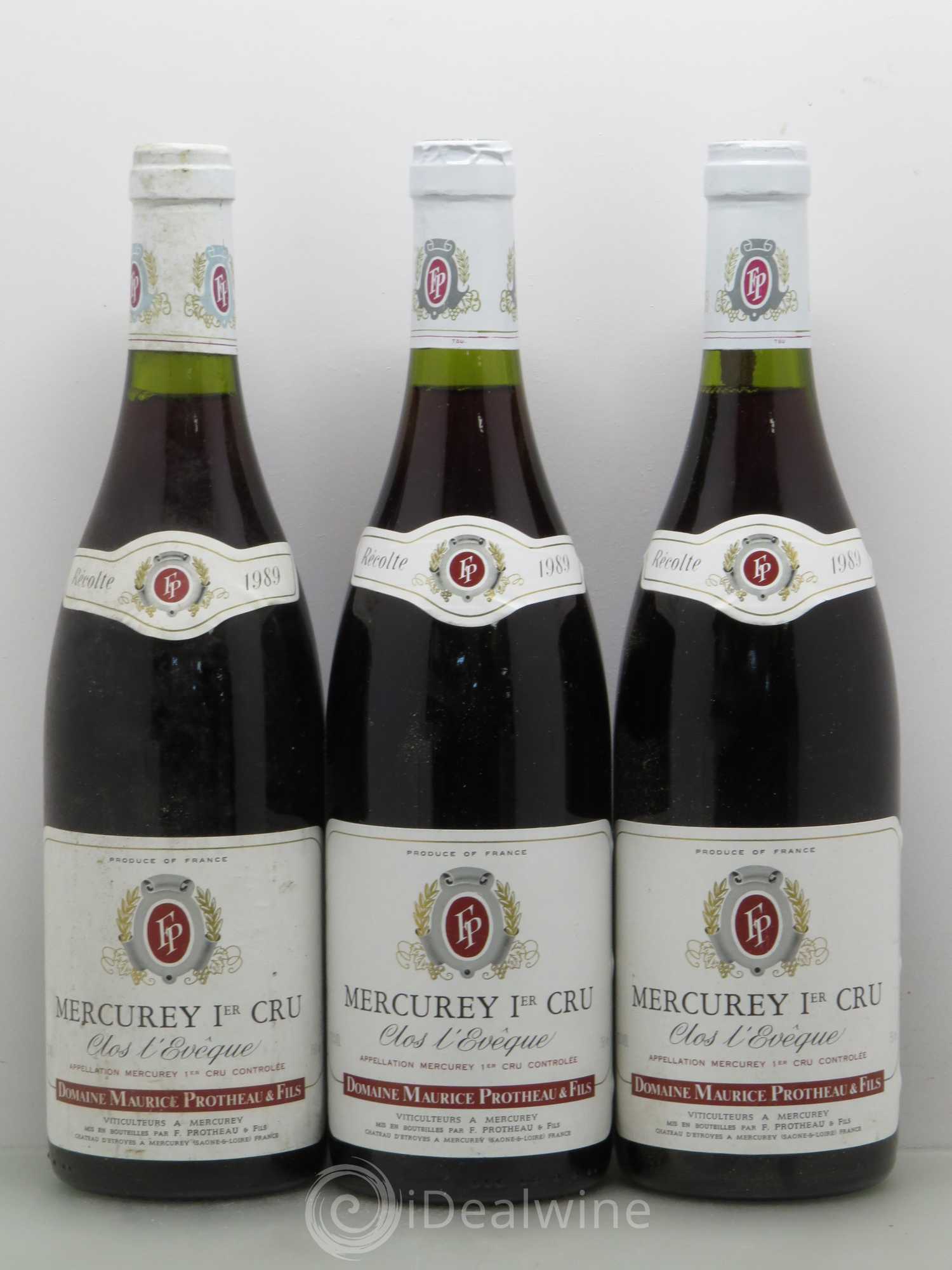 Mercurey 1er Cru Clos D'Eveque Maurice Protheau & Fils (sans prix de réserve) 1989 - Posten von 6 Flaschen - 2