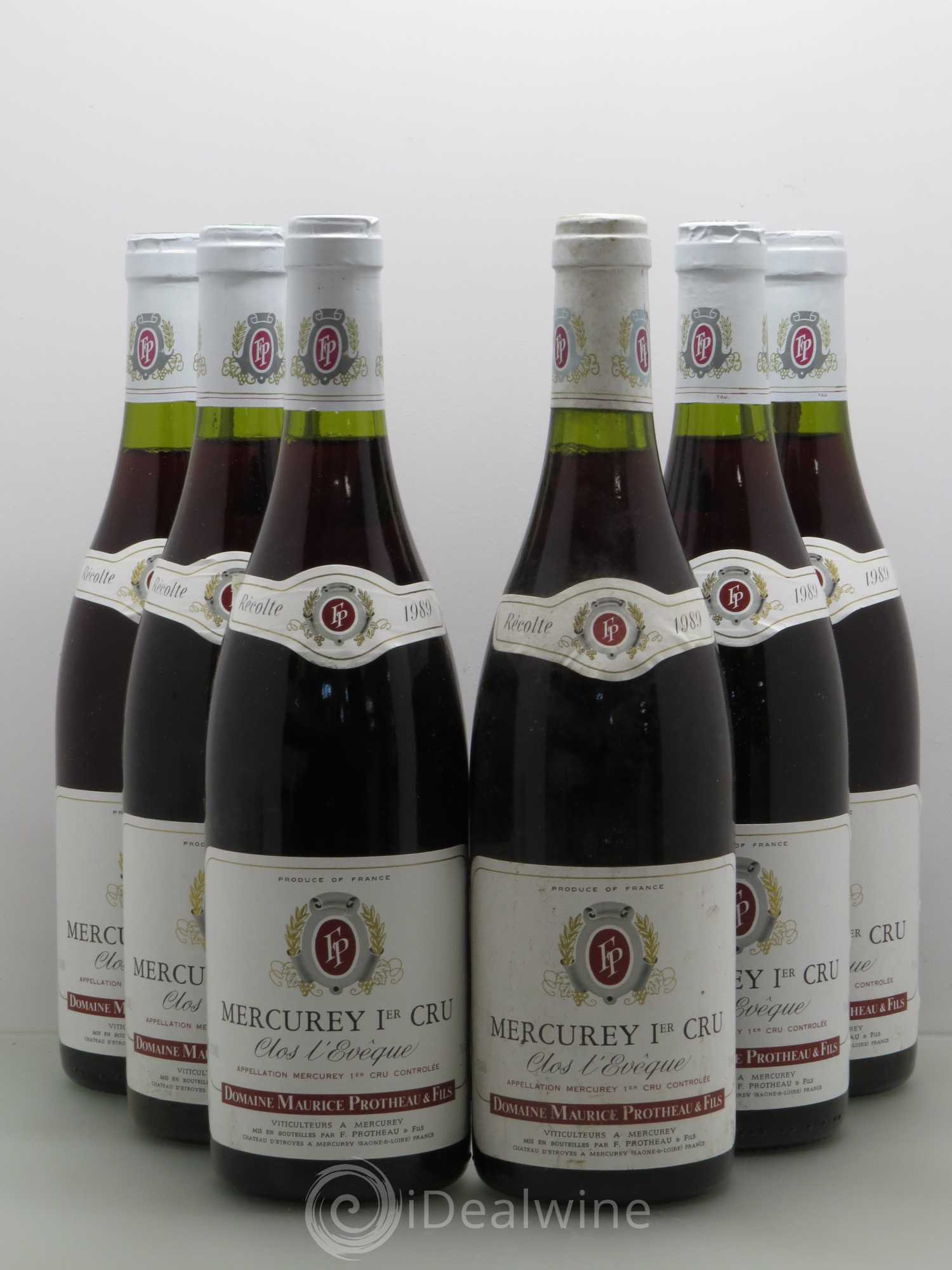 Mercurey 1er Cru Clos D'Eveque Maurice Protheau & Fils (sans prix de réserve) 1989 - Posten von 6 Flaschen - 0