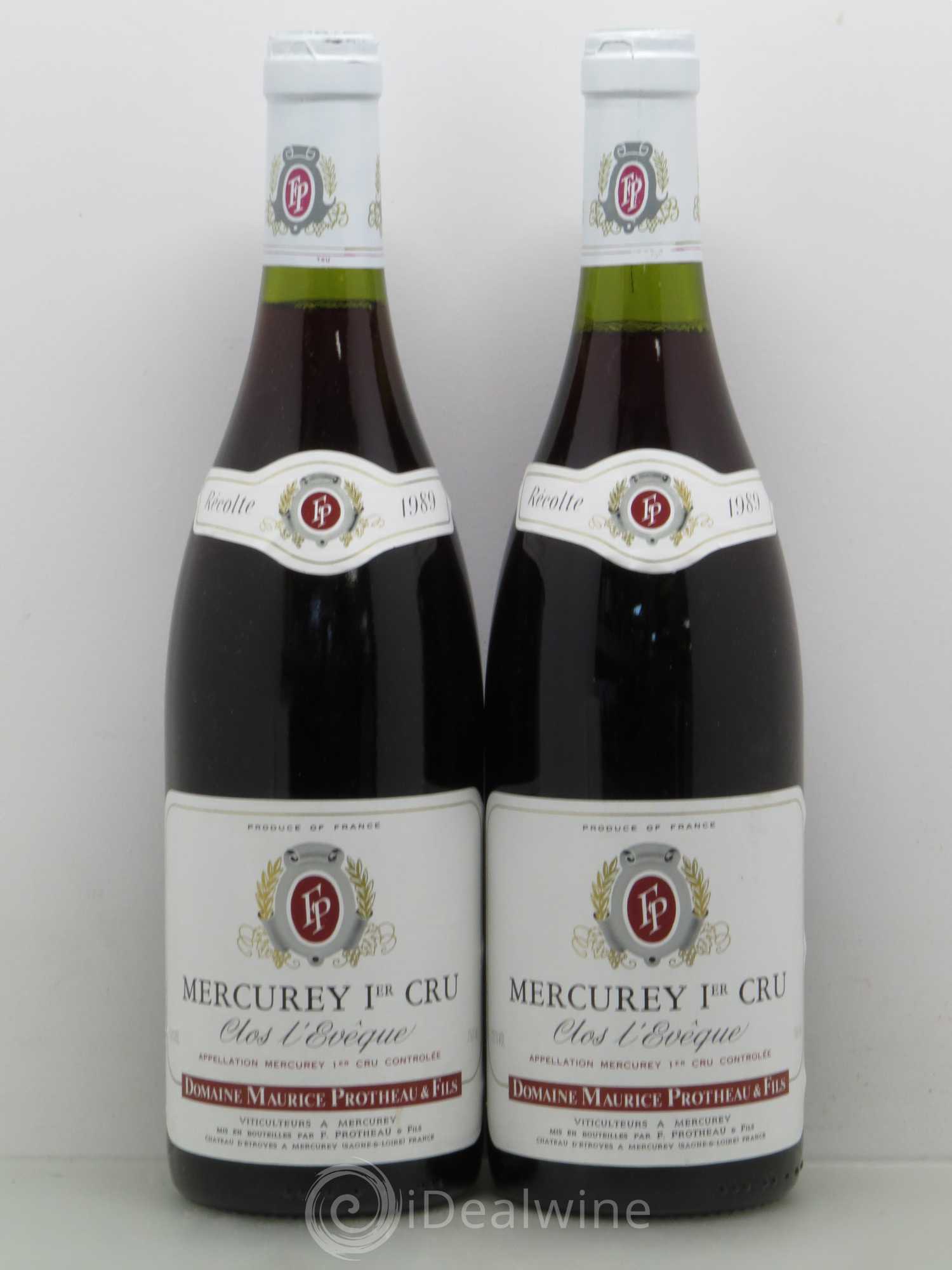 Mercurey 1er Cru Clos D'Eveque Maurice Protheau & Fils (sans prix de réserve) 1989 - Posten von 2 Flaschen - 0