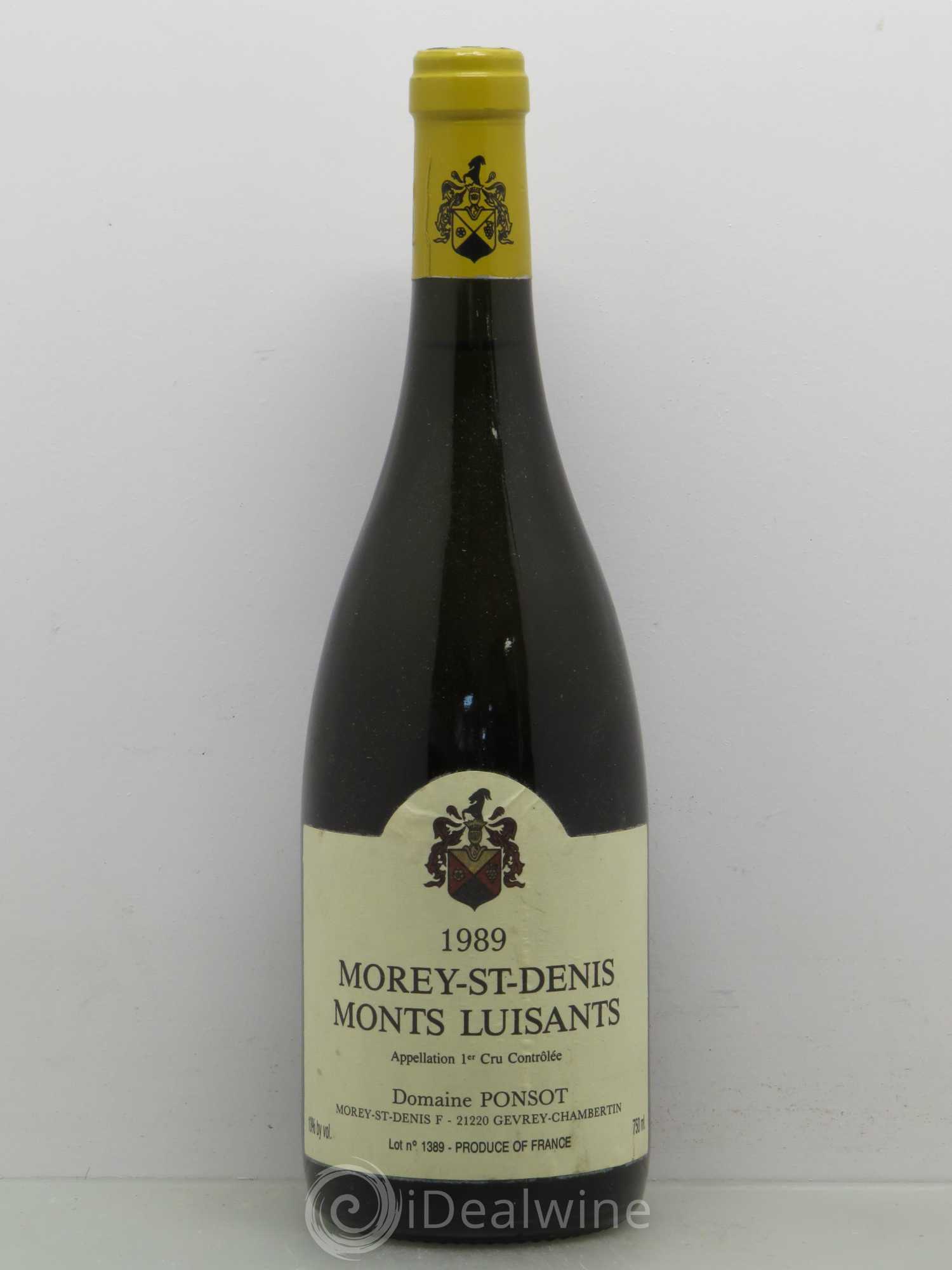 Morey-Saint-Denis 1er Cru Les Monts Luisants Ponsot 1989 - Posten von 1 Flasche - 0