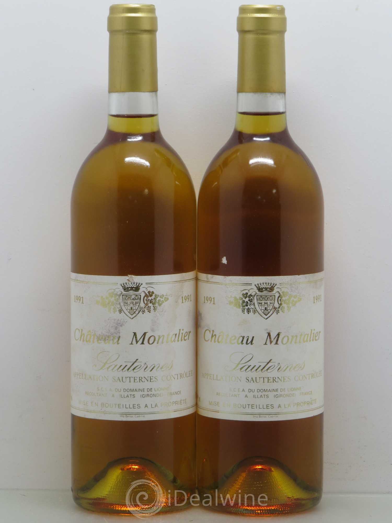 Sauternes Château Montalier 1991 - Lot de 2 bouteilles - 0