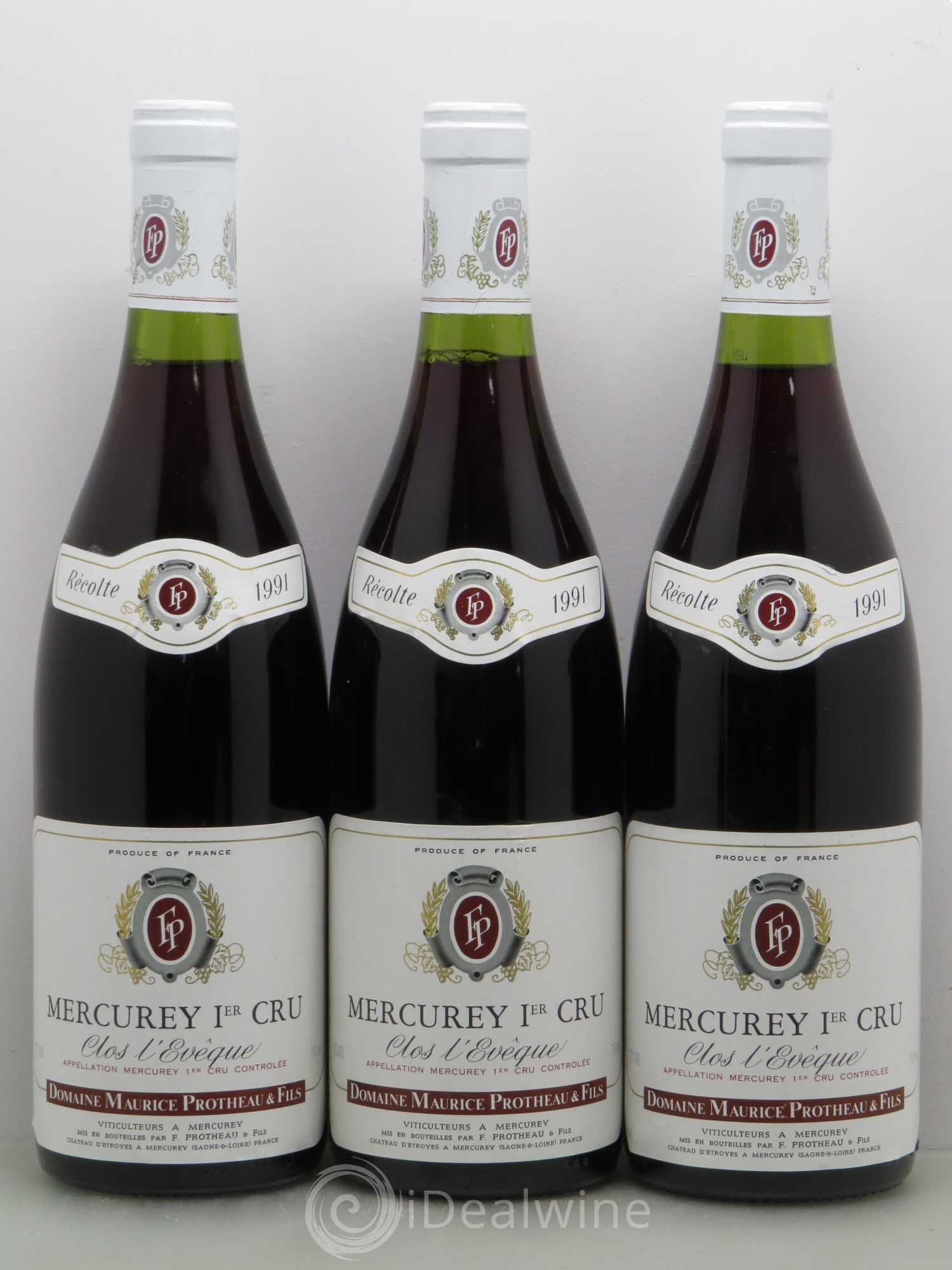 Mercurey 1er Cru Clos L'Eveque Maurice Protheau & Fils (sans prix de réserve) 1991 - Posten von 6 Flaschen - 2